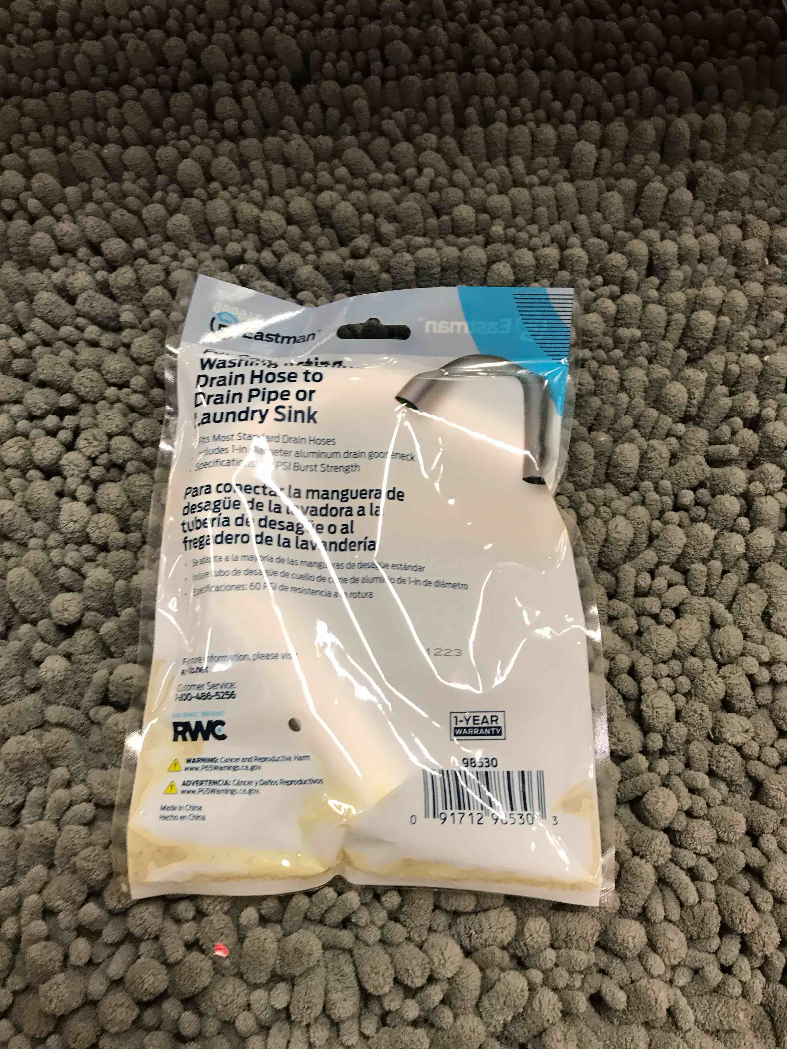 Condition photo showing New/Like New for washing machine drain gooseneck