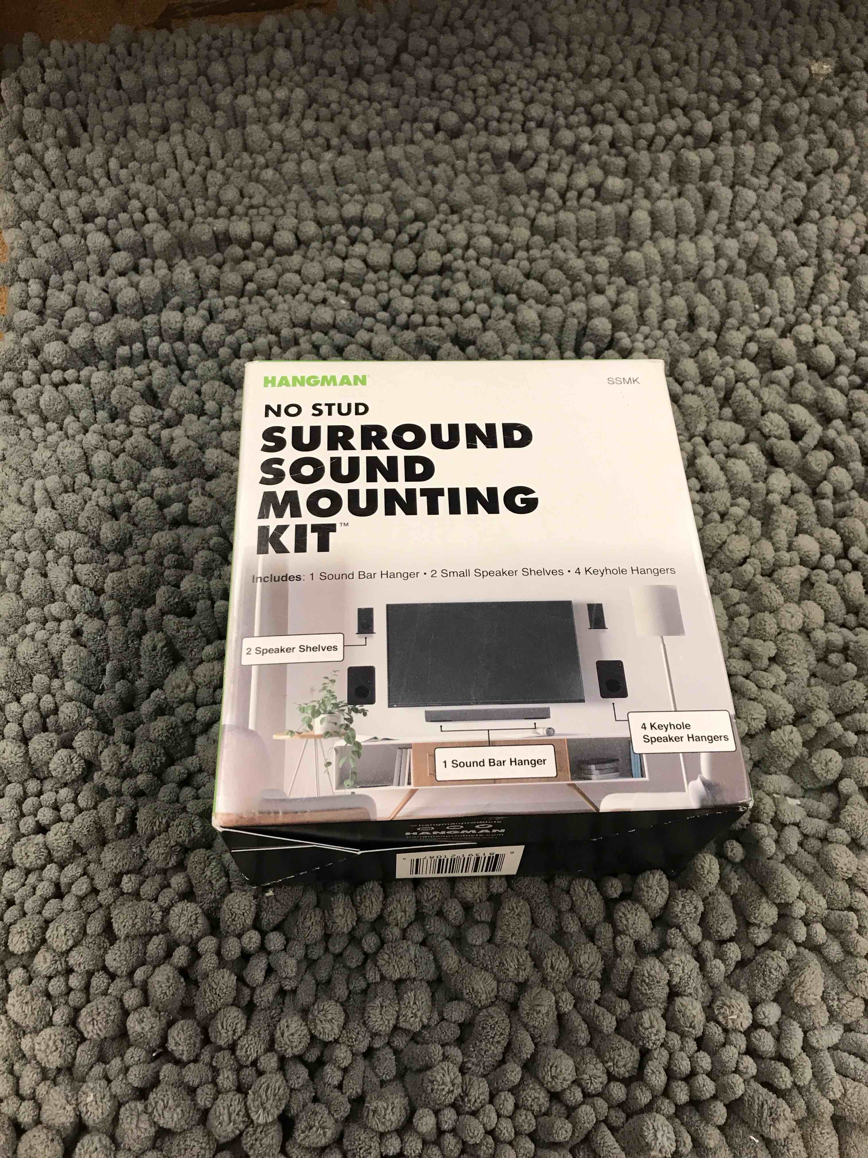hangman no stud surround sound mounting kit no drill sound bar hanger drywall speaker shelf ssmk