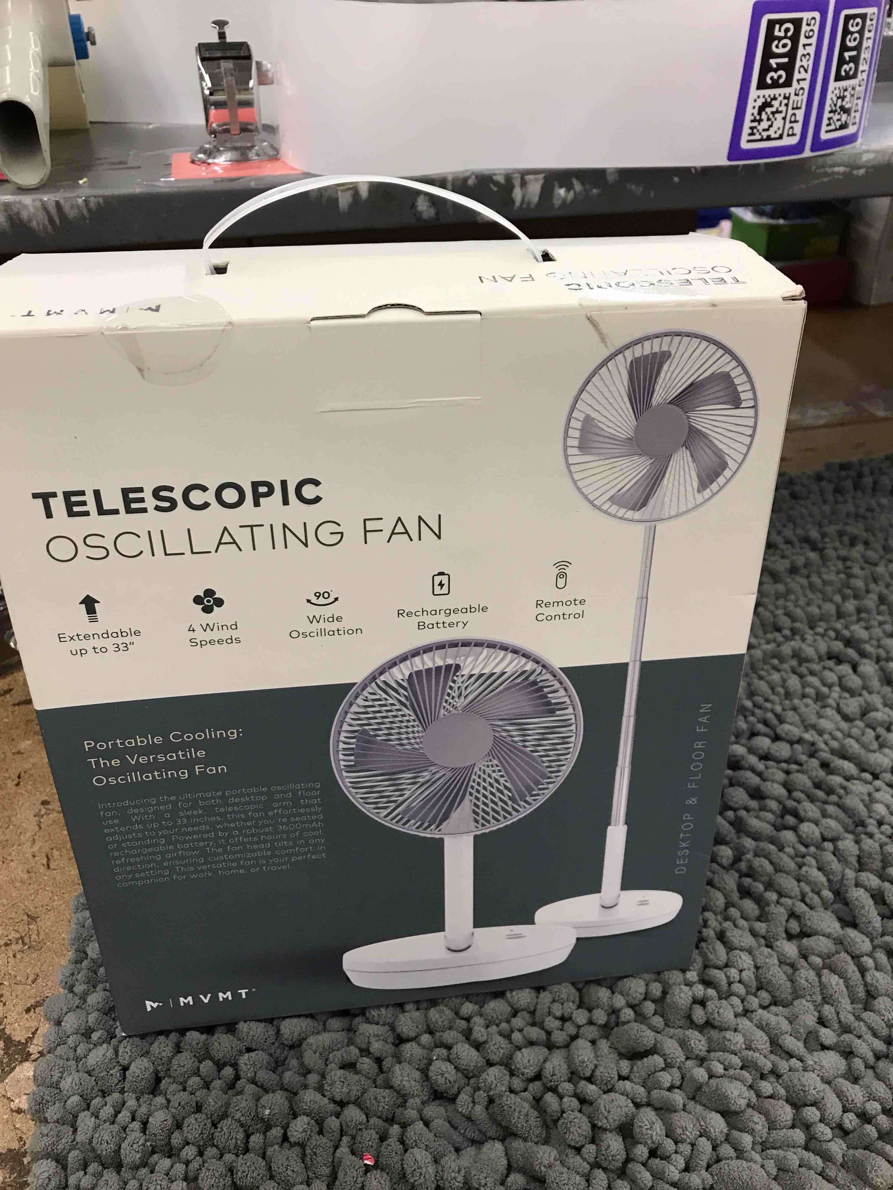 Condition photo showing New/Like New for telescopic oscilating fan