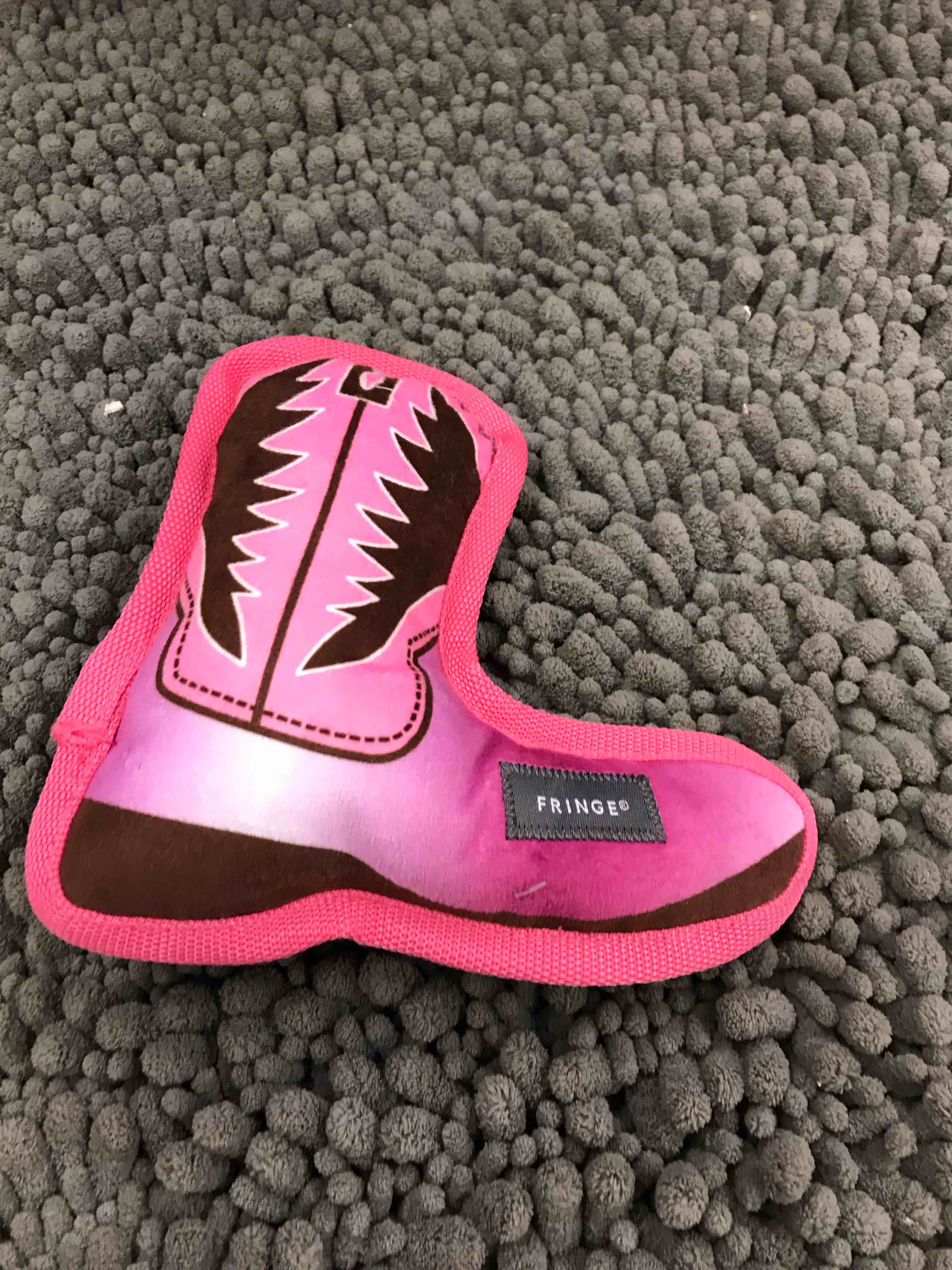 Condition photo showing New/Like New for punk cowboy boot dog toy