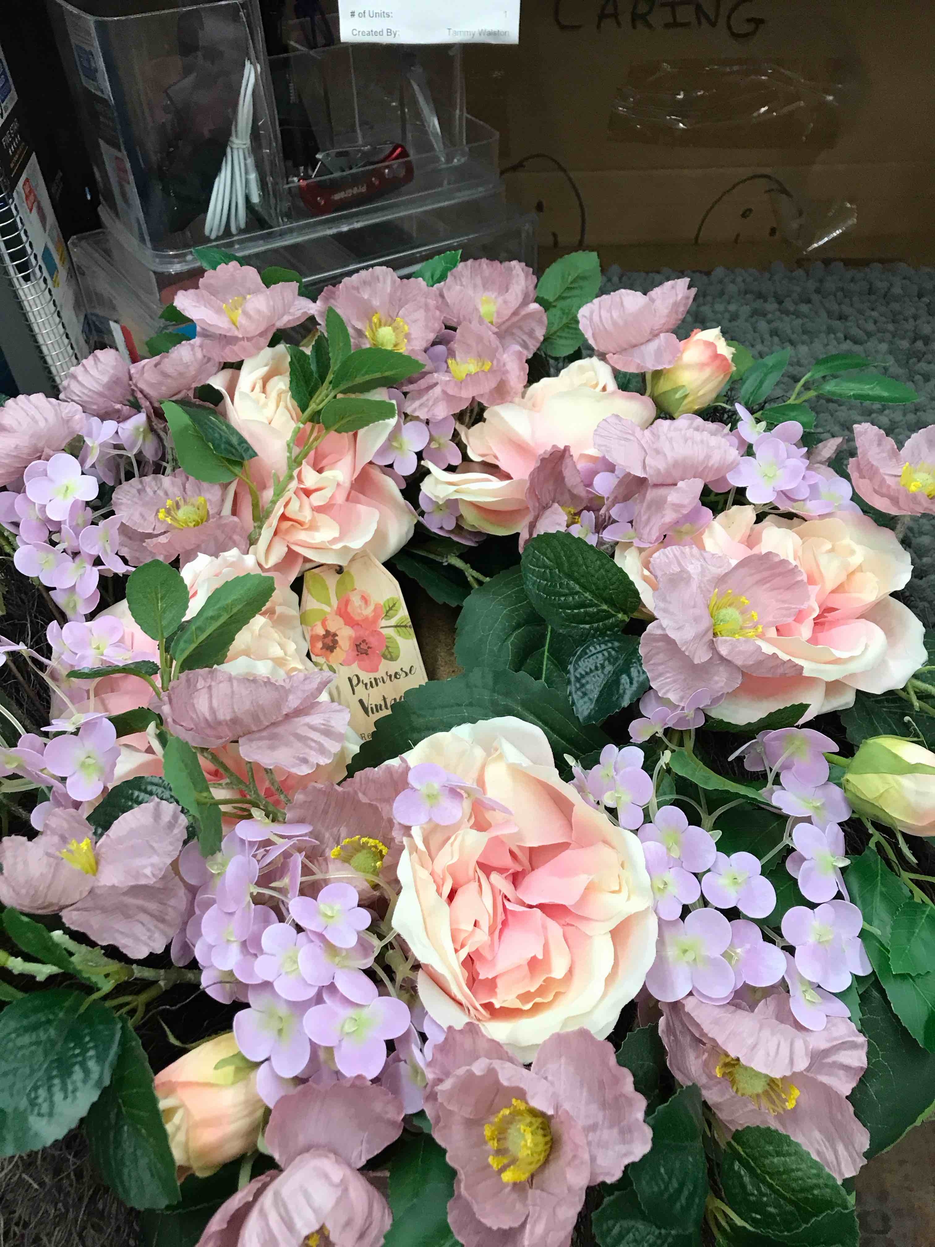 primrose vintage decorative wreath