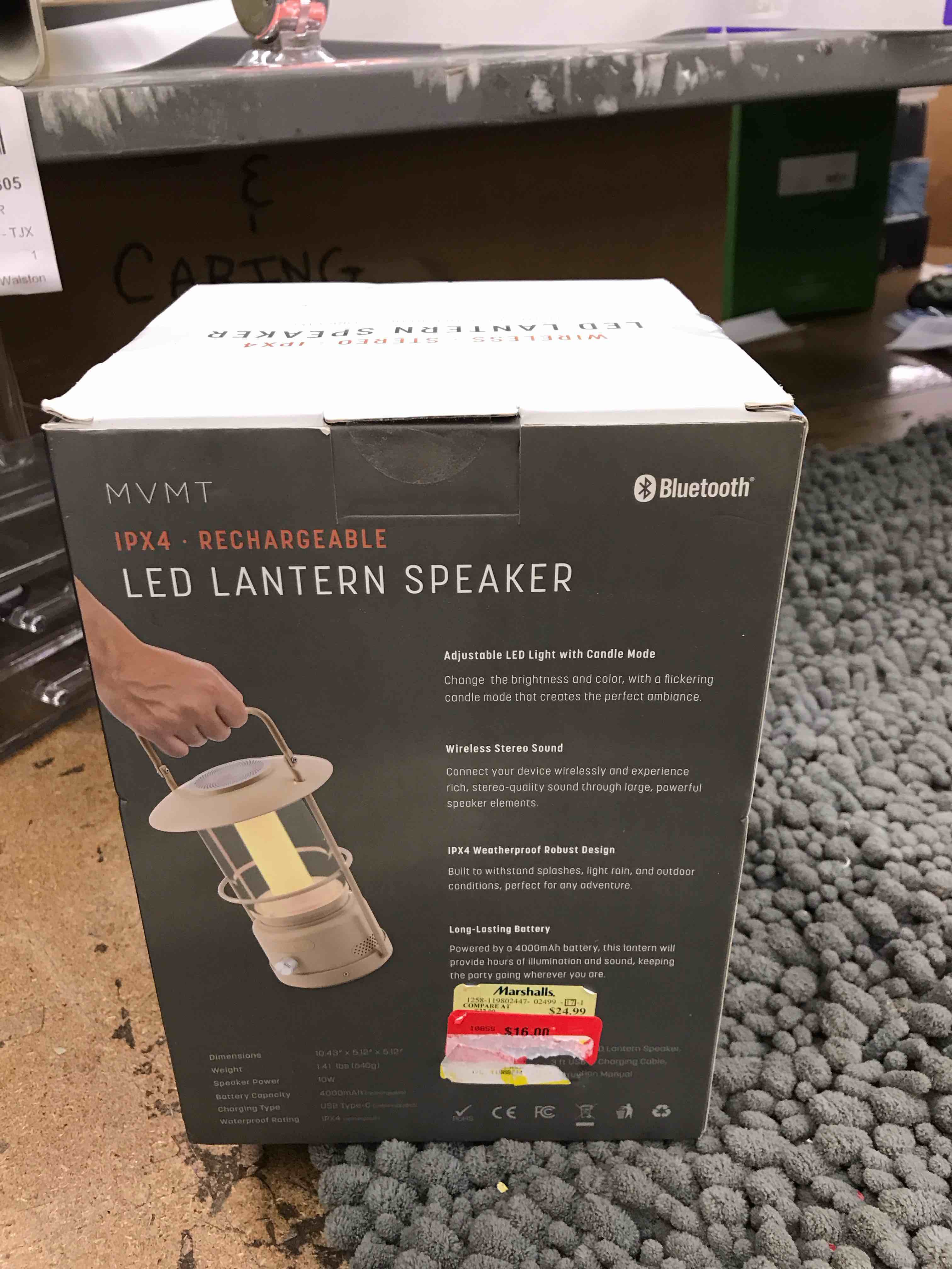 Condition photo showing New/Like New for rechargeable led lantern speaker