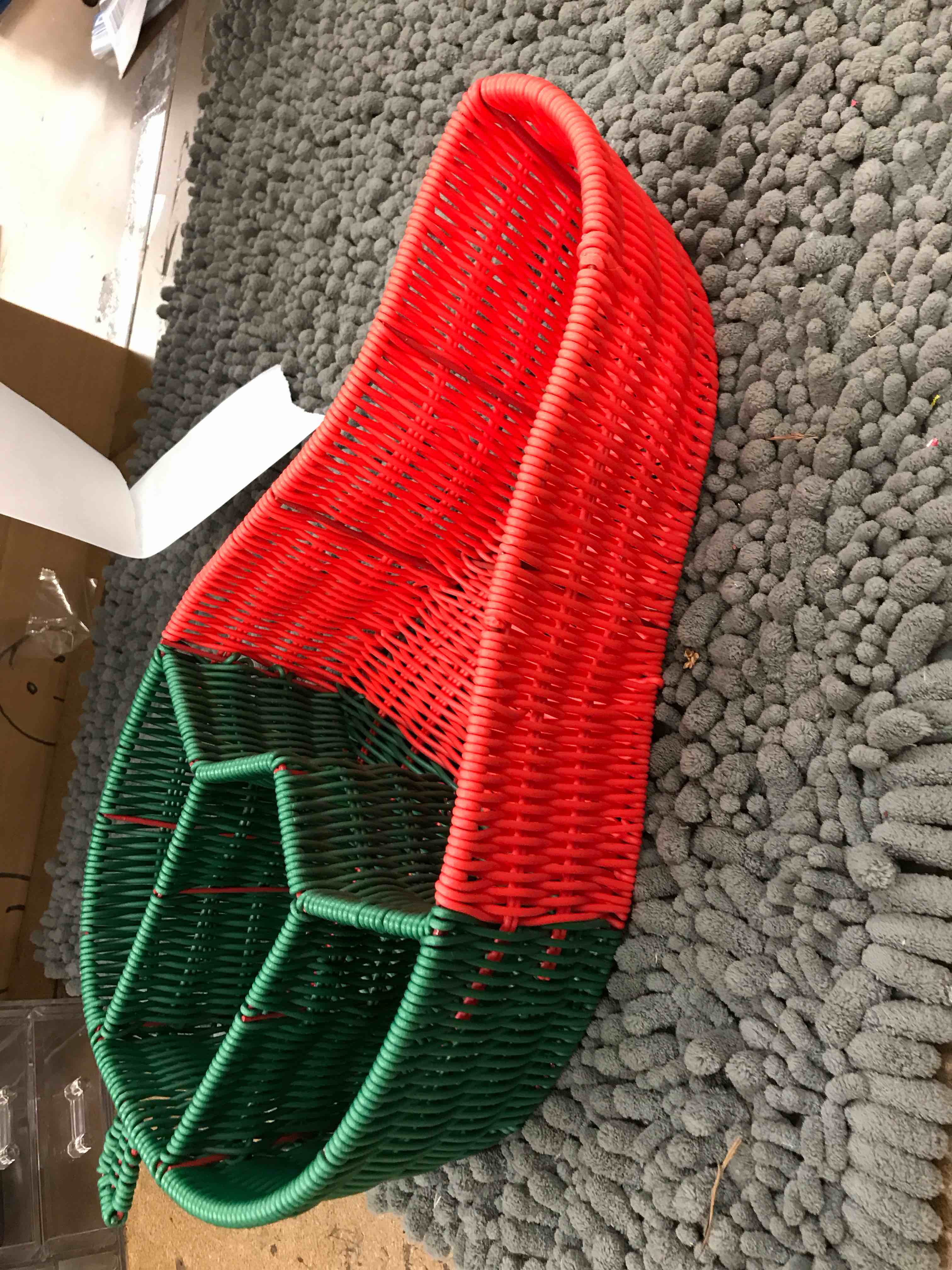 Condition photo showing New/Like New for pepper shaped straw basket