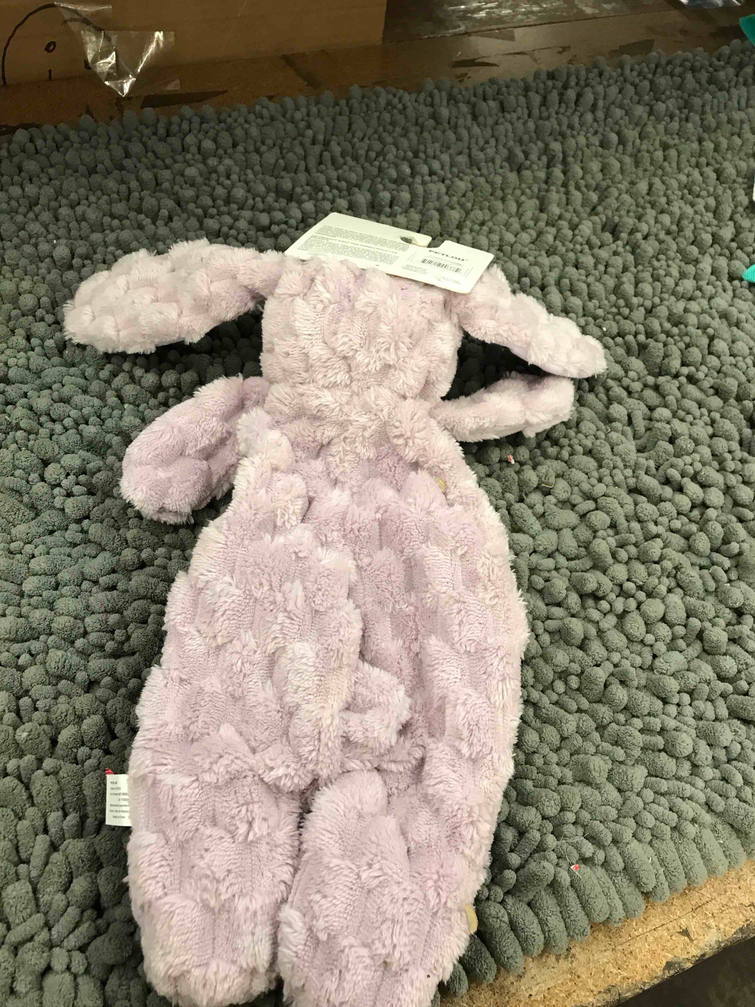 Condition photo showing New/Like New for crinkle and squeaks dog toy
