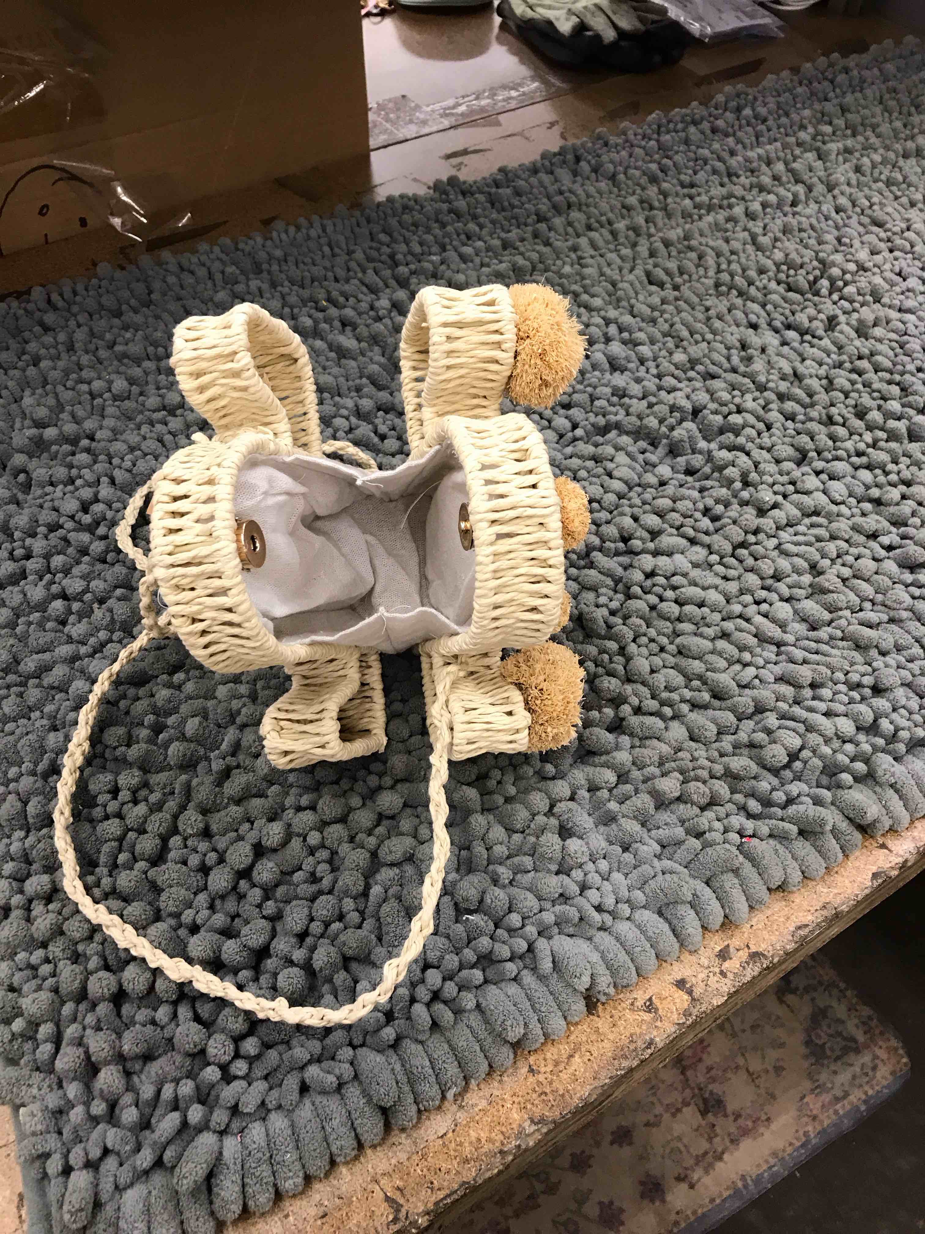 Condition photo showing New/Like New for savanna cactus shaped straw purse