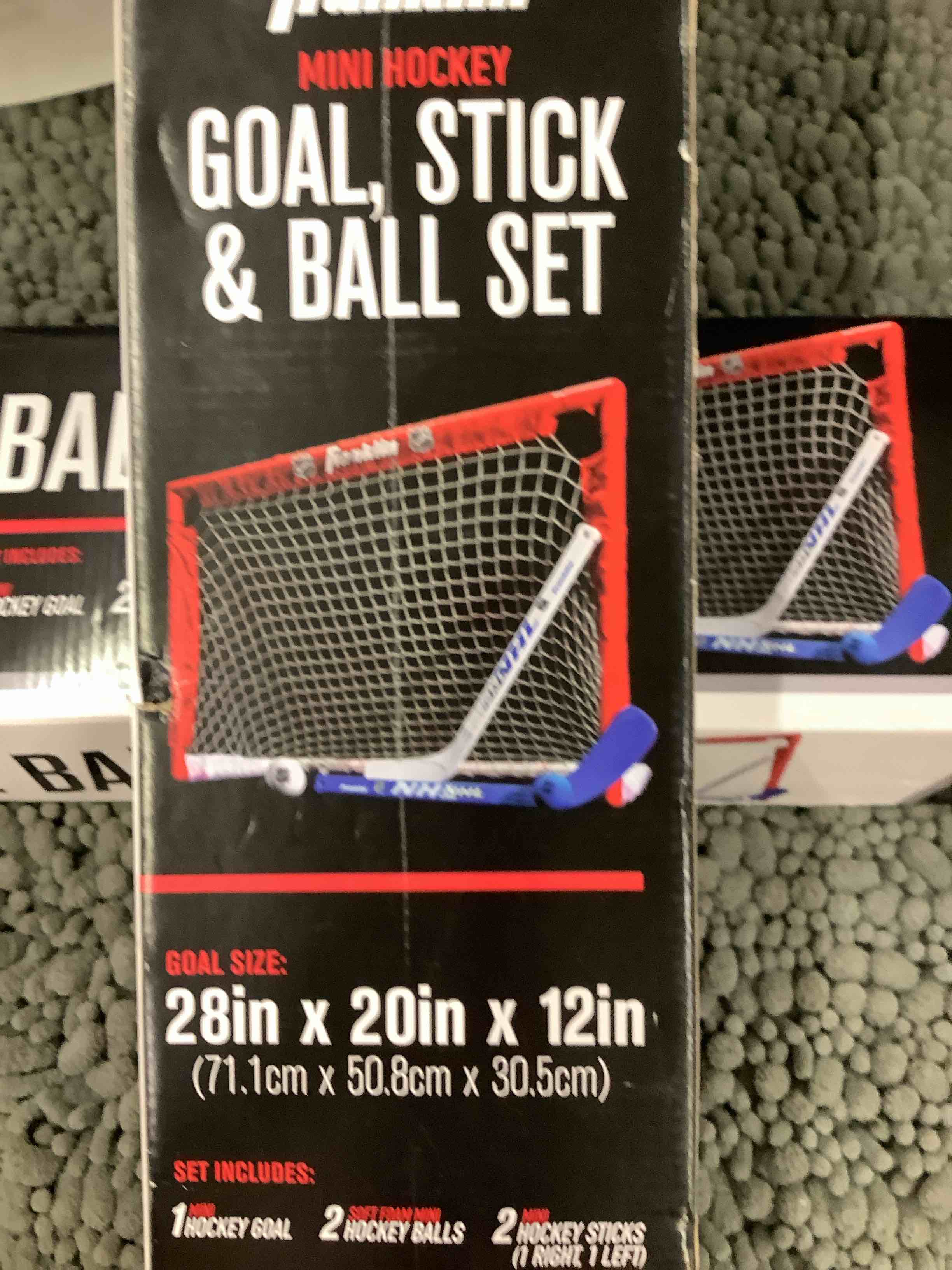 Condition photo showing Good Condition for nhl mini hockey goal stick & ball toy hockey set - 6pc