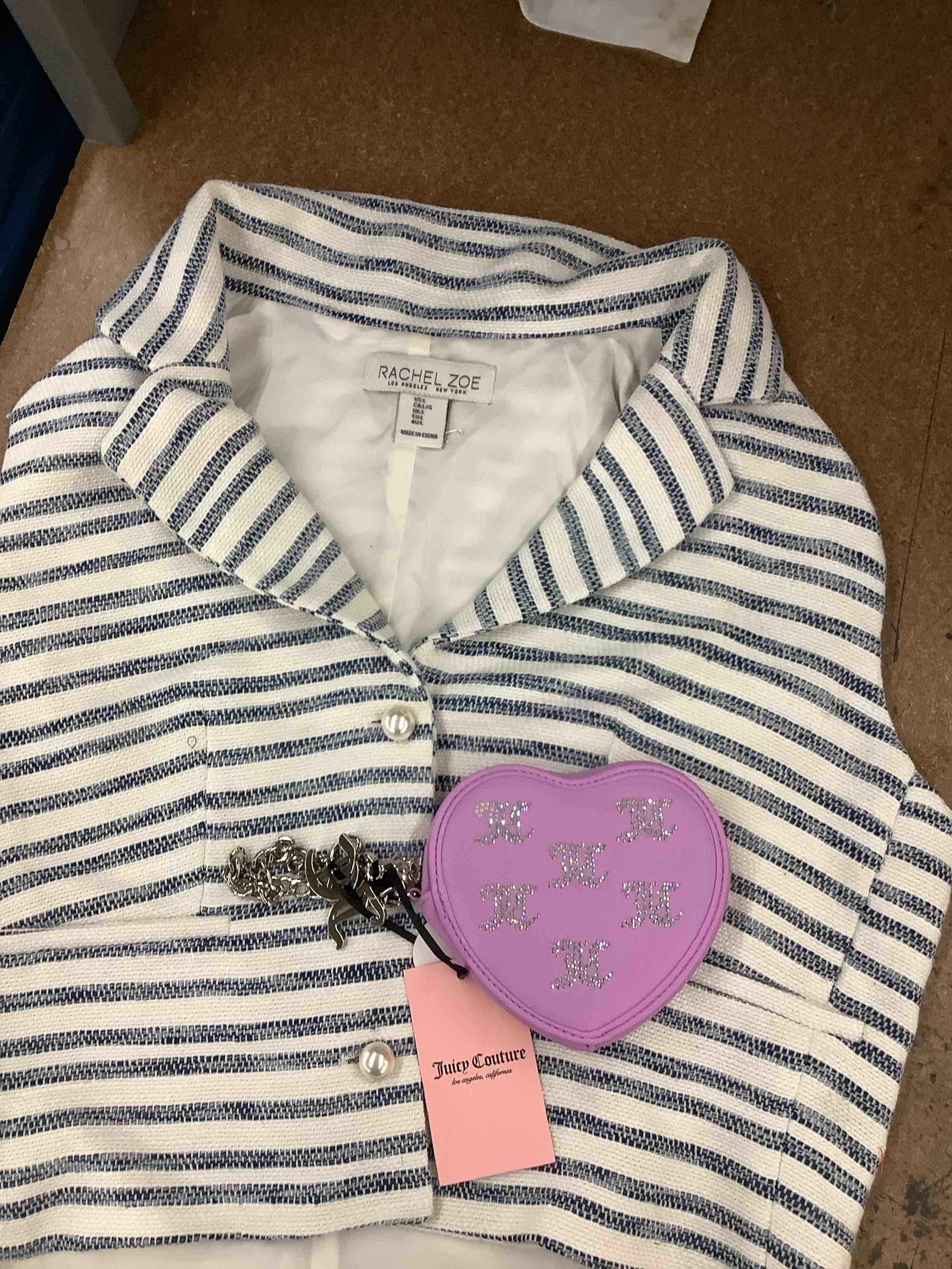 Condition photo showing Good Condition for rachel zoe vest and juicy purse 