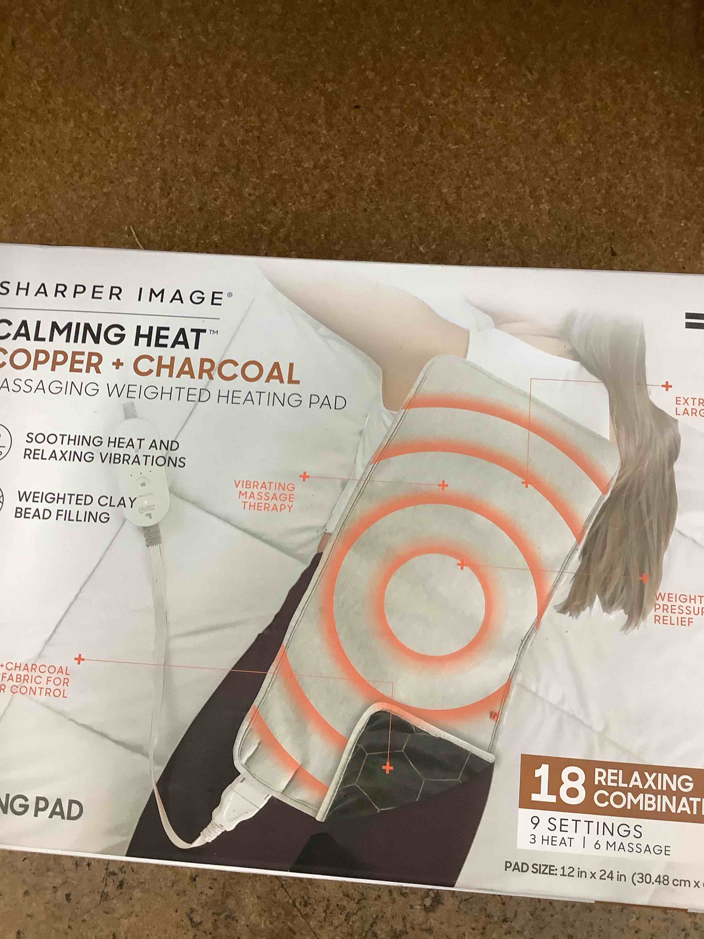Calming Heat - Charcoal + Copper Infused Weighted Heating Pad - Gray
