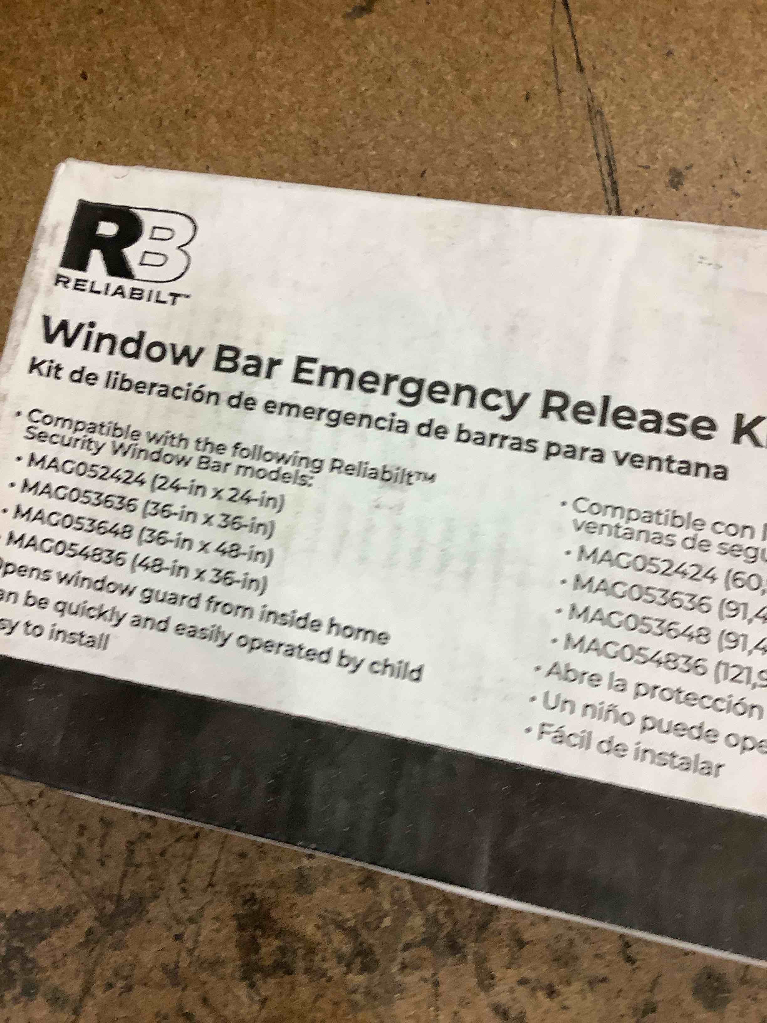 window emergency bar release kit 