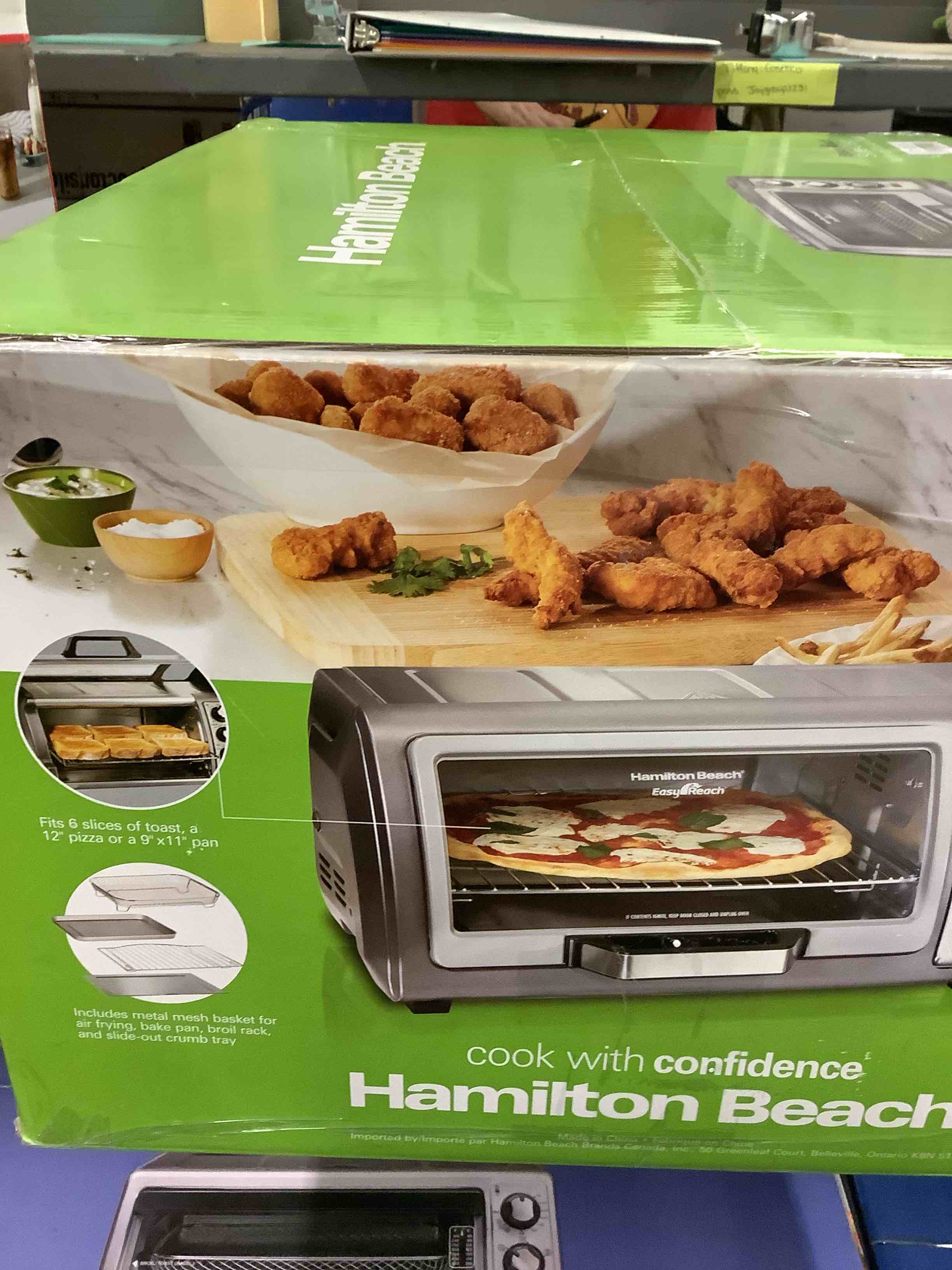 Condition photo showing Good Condition for hamilton beach sure crisp air fryer toaster oven  6 slice  stainless steel  31523