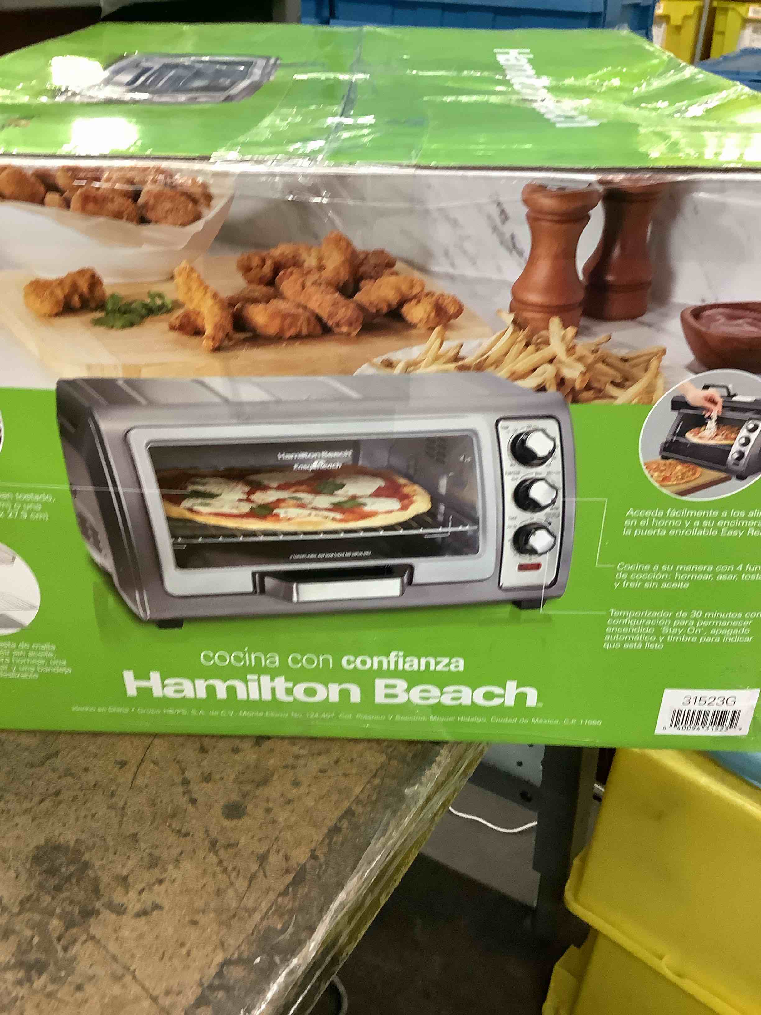Condition photo showing Good Condition for hamilton beach sure crisp air fryer toaster oven 6 slice stainless steel 31523