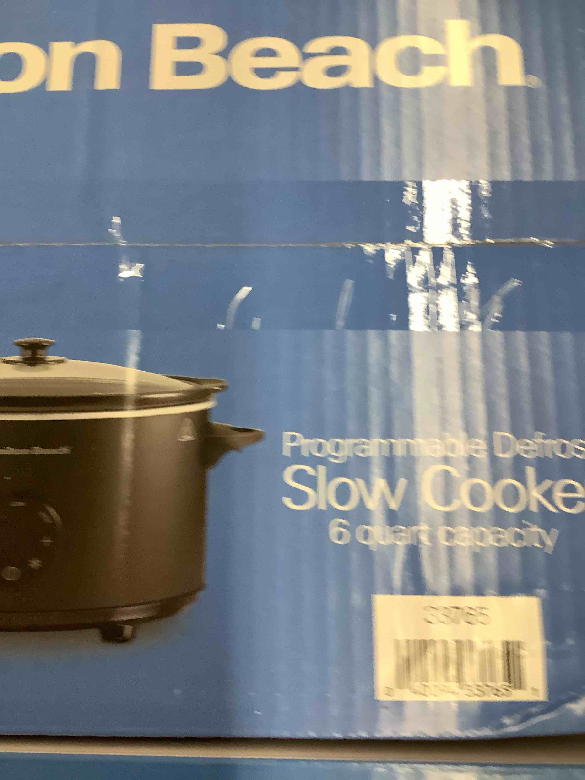 Condition photo showing Good Condition for hamilton beach 6 quart set & forget programmable slow cooker with defrost function, flexible programming with adjustable countdown timer, dishwasher safe crock and lid, black (33765)
