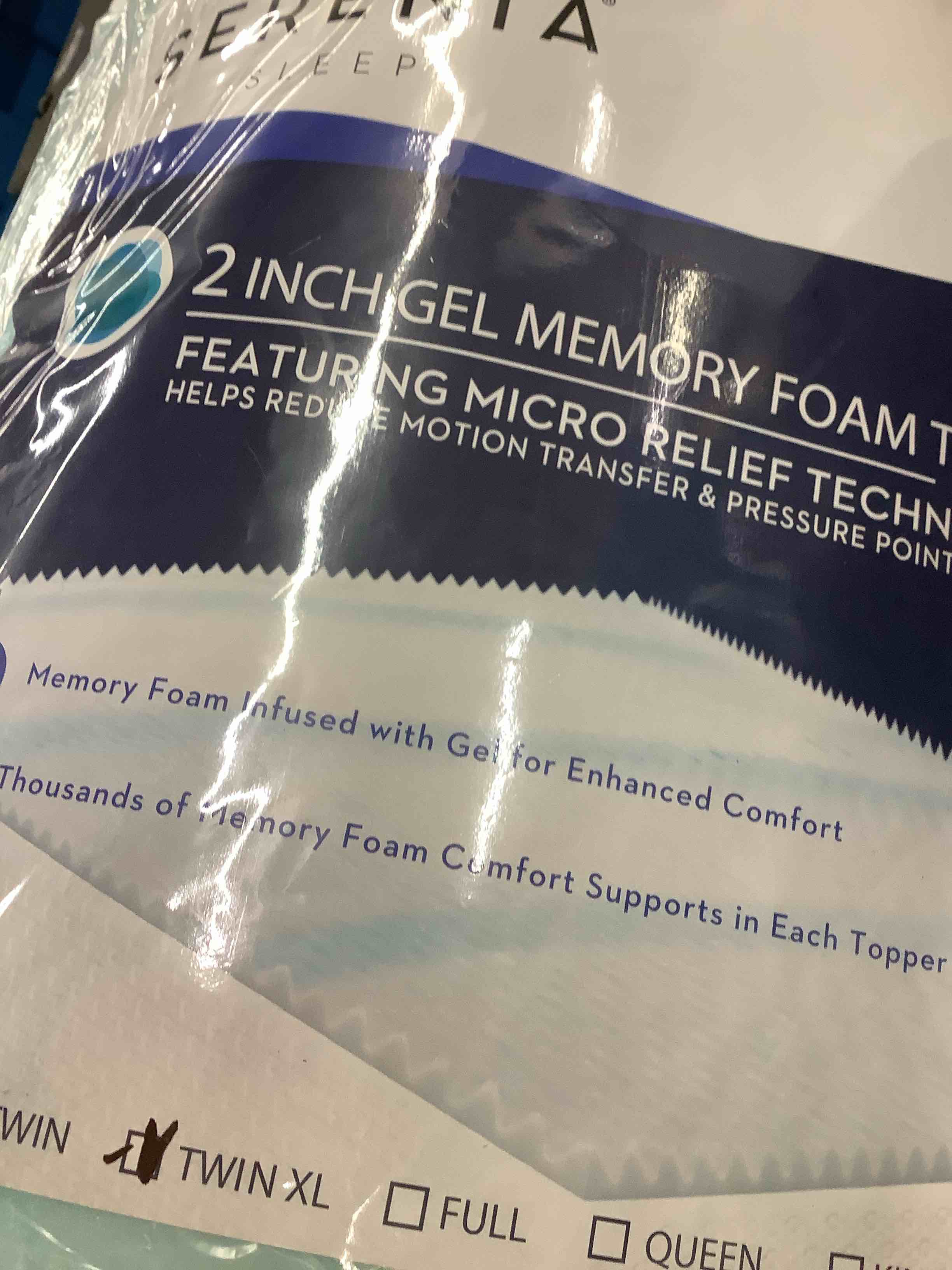 Condition photo showing Good Condition for serenia foam topper 