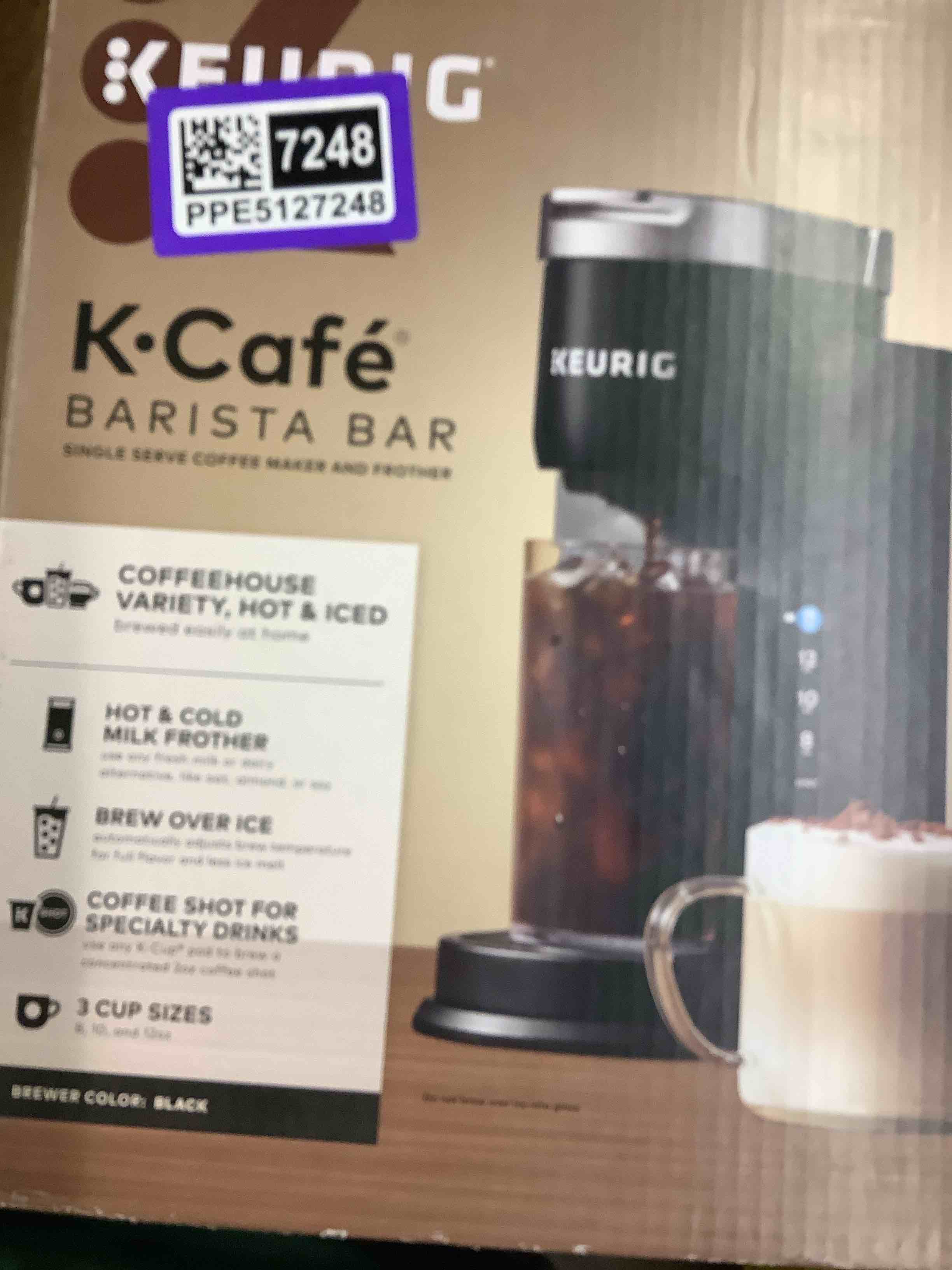 Condition photo showing Good Condition for keurig k-café barista bar single serve coffee maker and frother  black