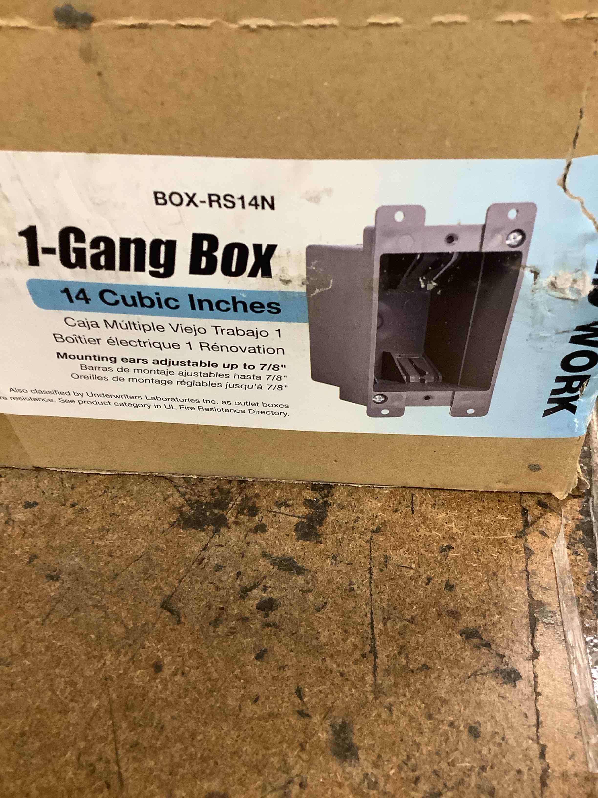 Condition photo showing Good Condition for gardner bender 14 cu. in. 1-gang old work electrical switch & outlet box