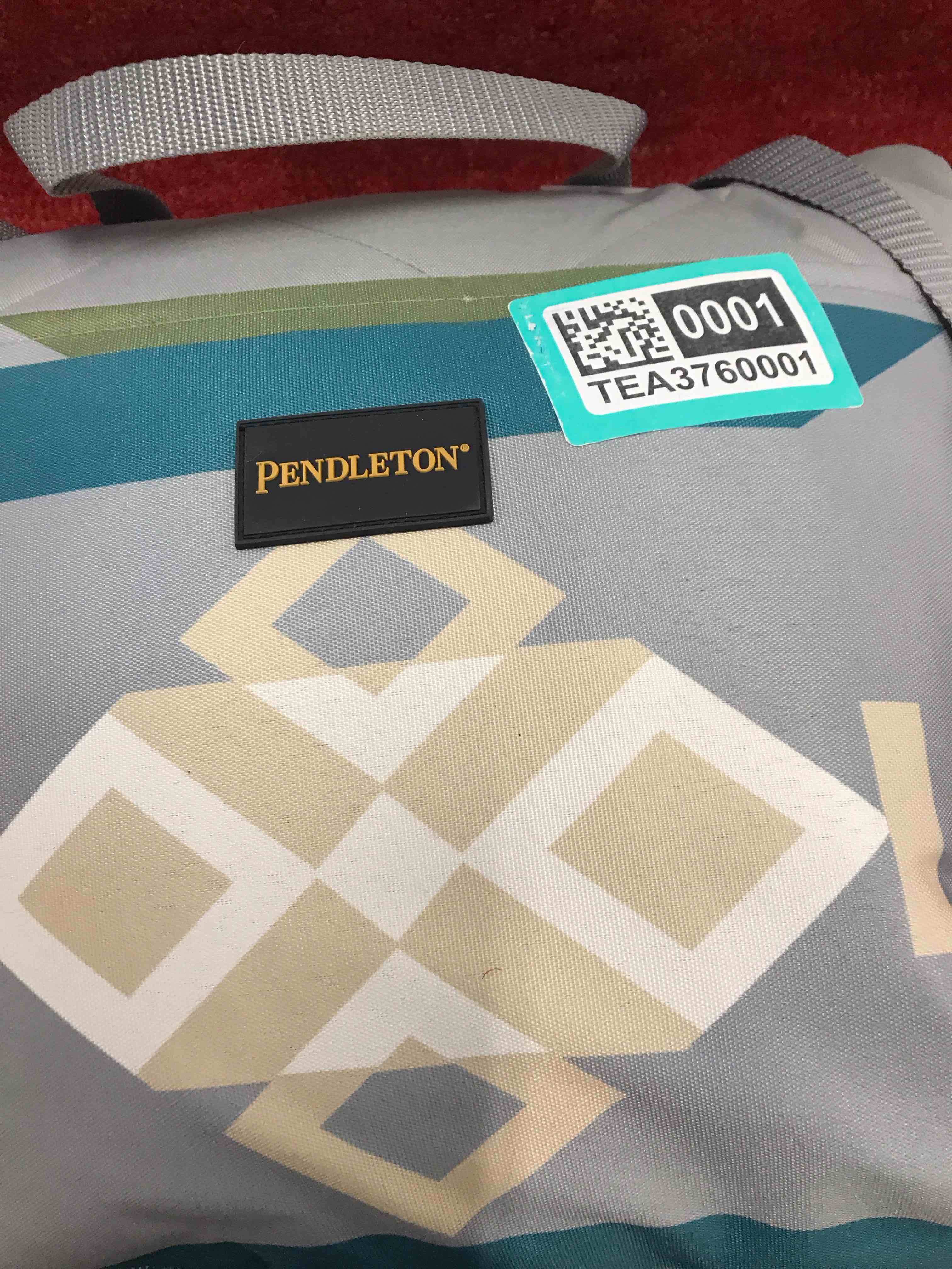 Pendleton Blanket folds up in backpack
