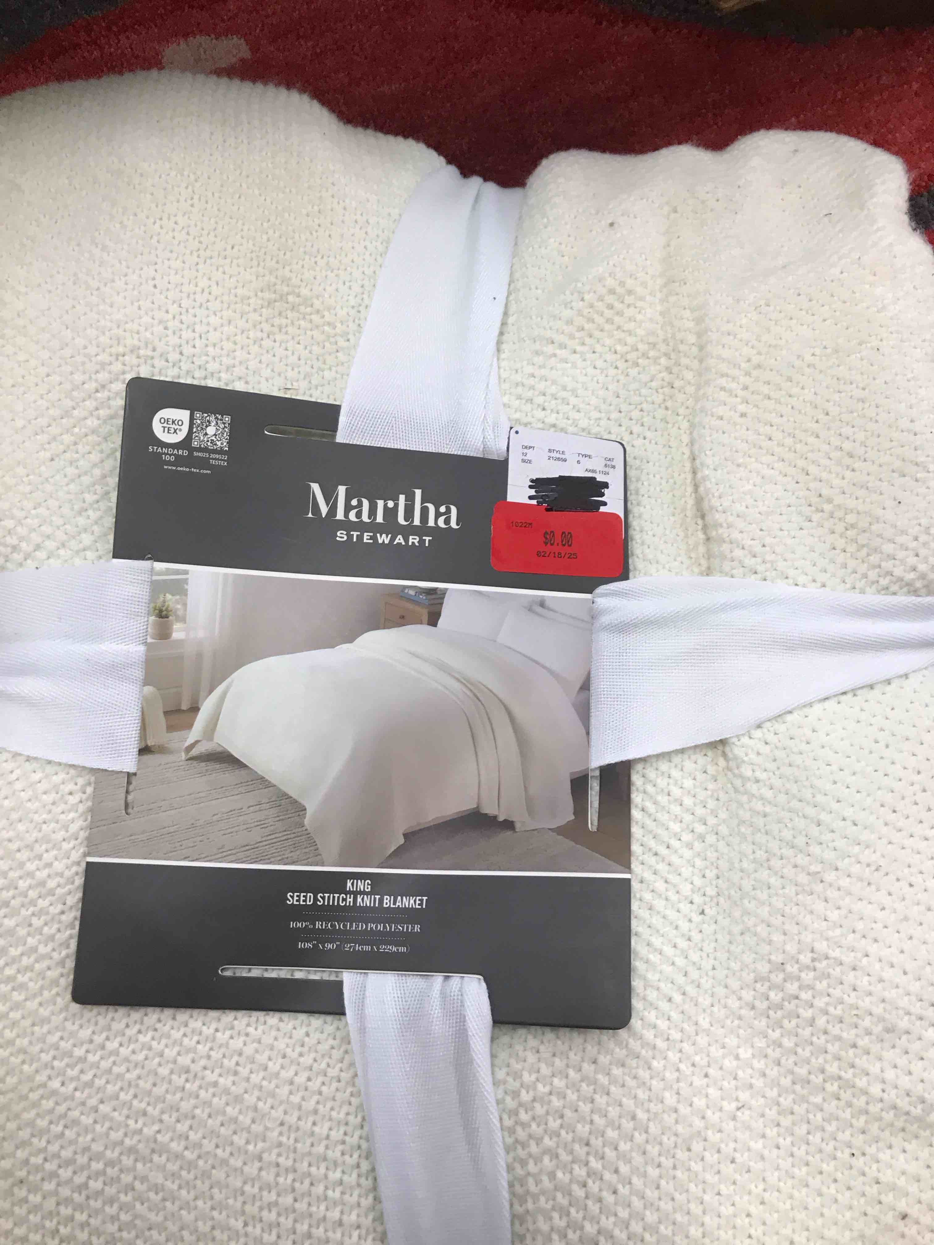 martha stewart king seed stitch knit blanket