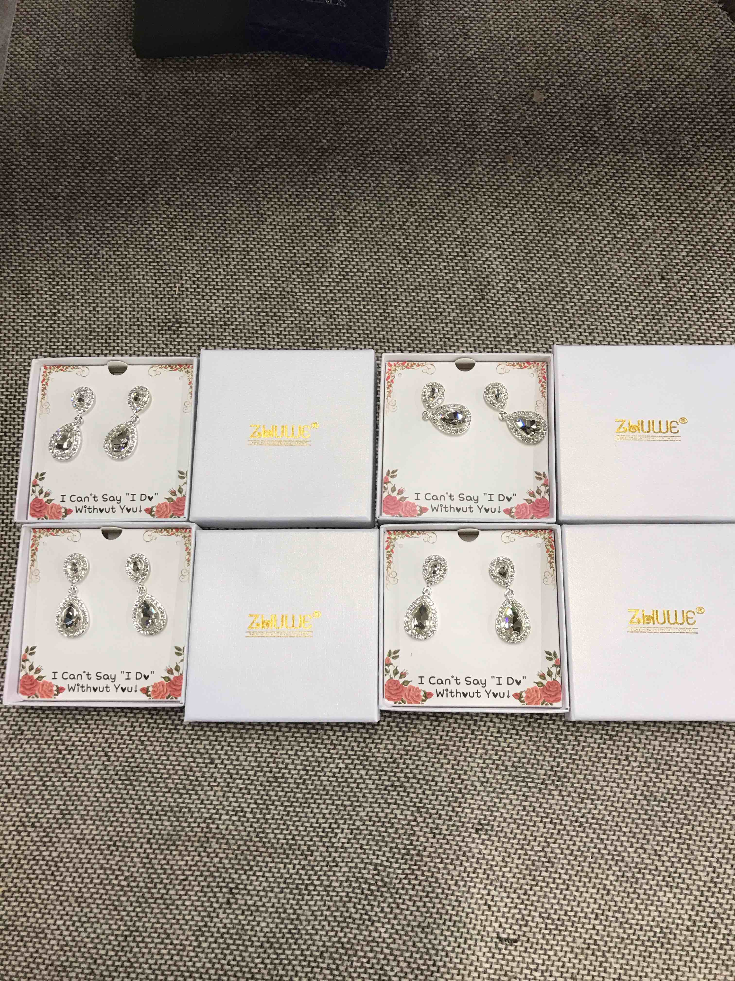 Set of 4 Bridal Party Earrings 