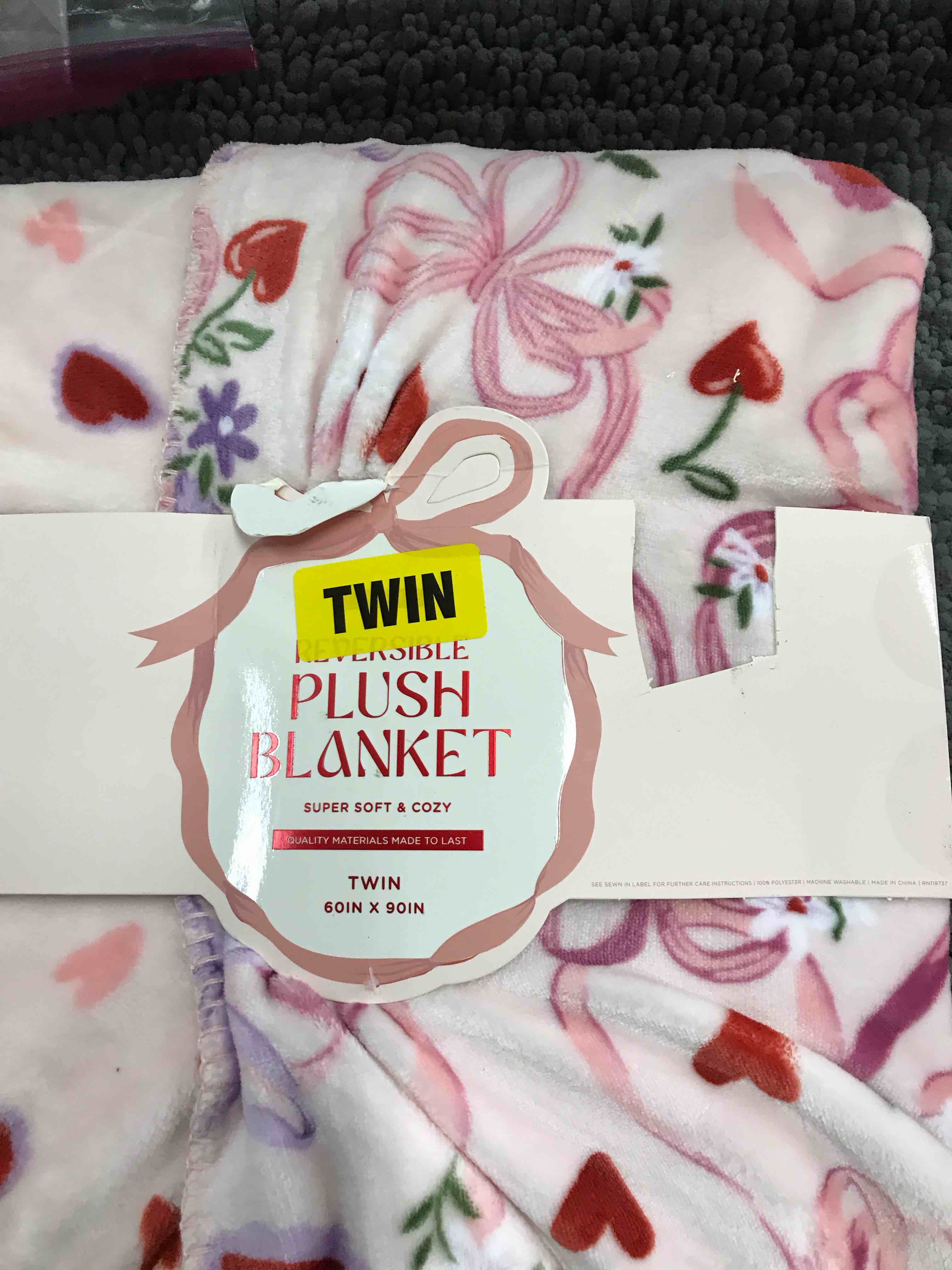 Reversible Plush Blanket Twin Size