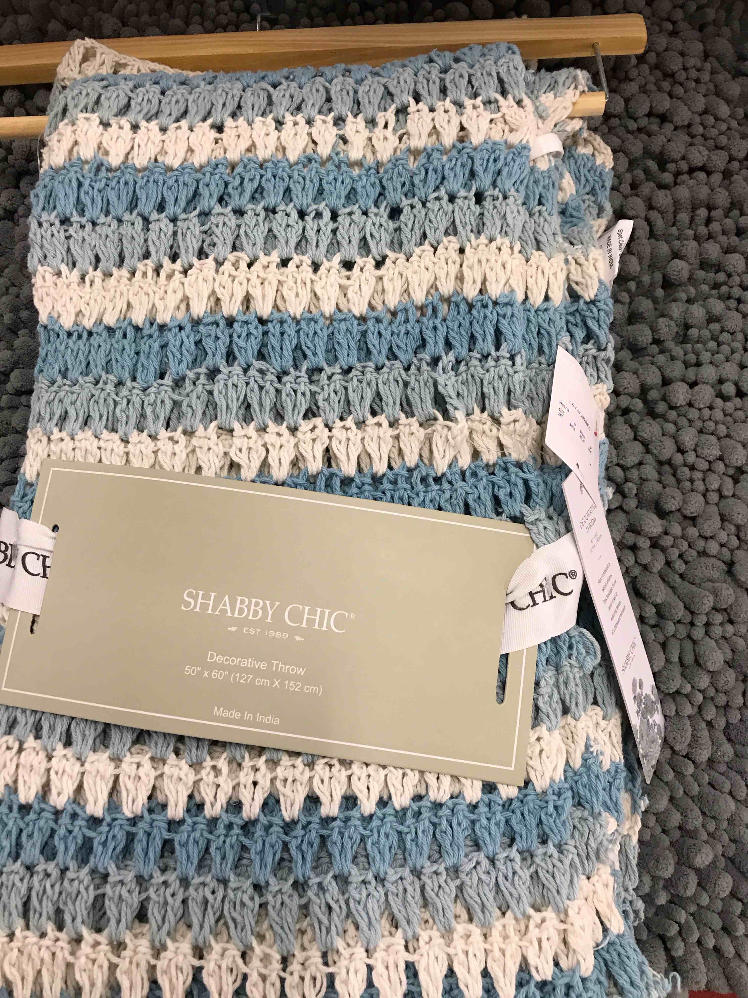 Shabby Chic Decorative Throw 50 x 60”