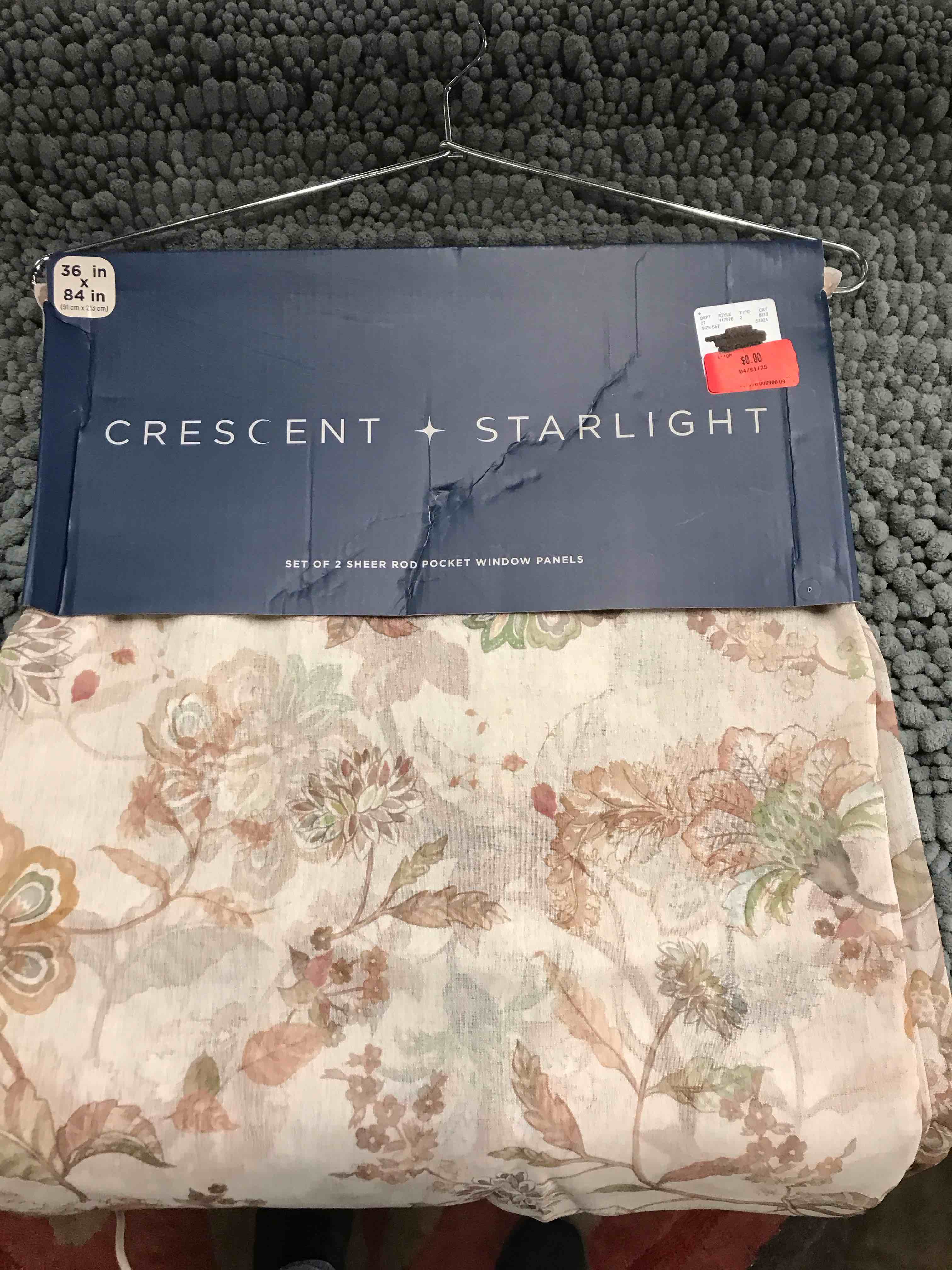 Set of 2 Sheer Rod Window Panels