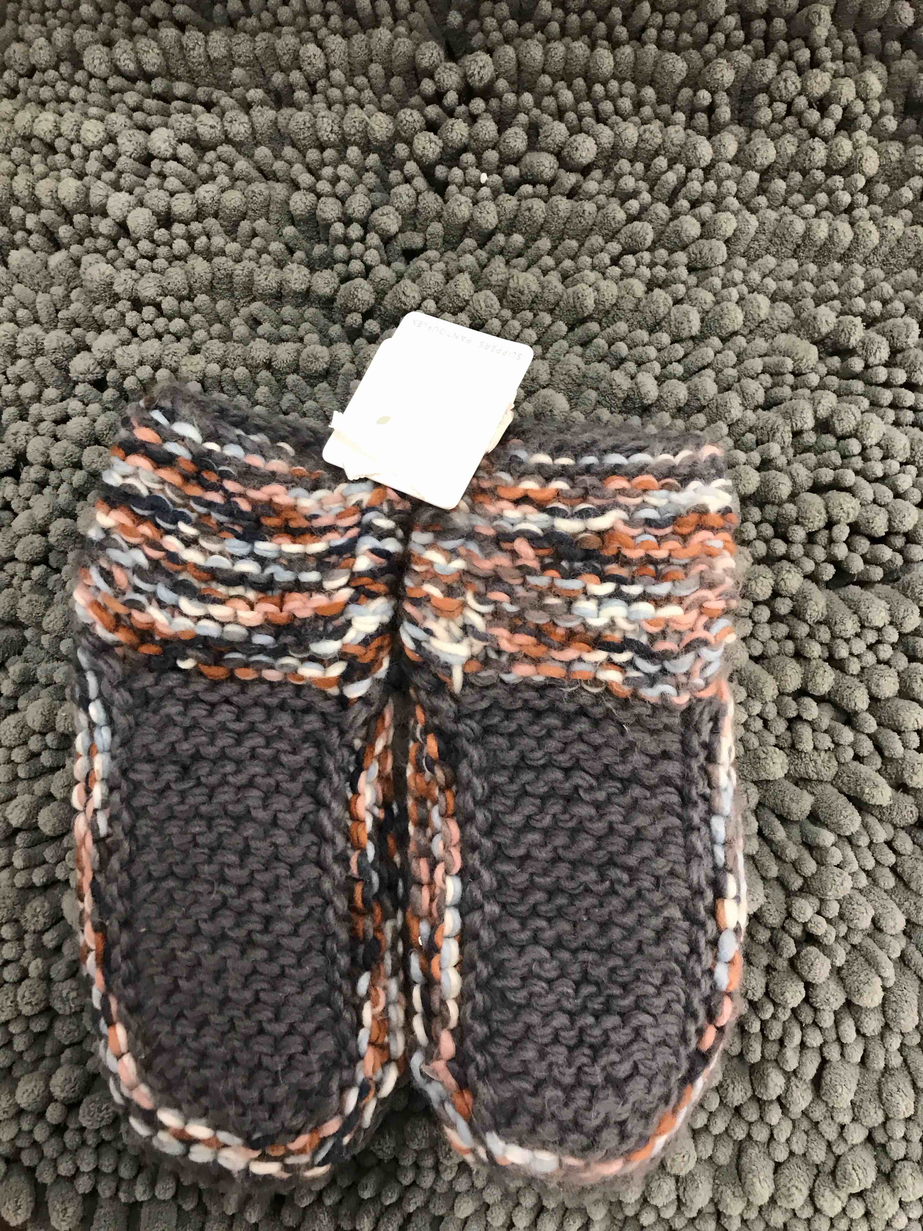 Lemon Hand Knit Slippers.   Size s/m