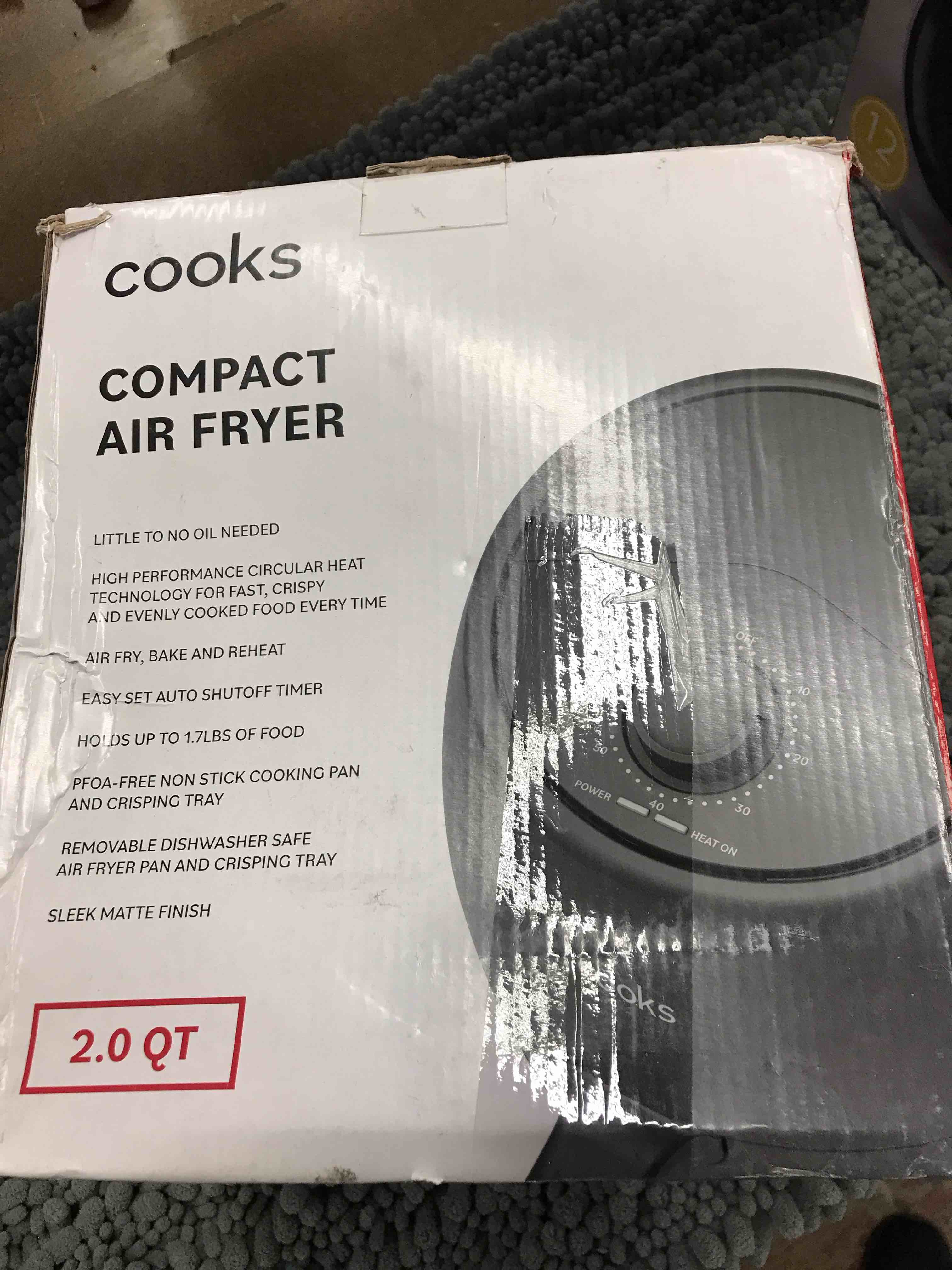 cooks compact air fryer 2.0 qt