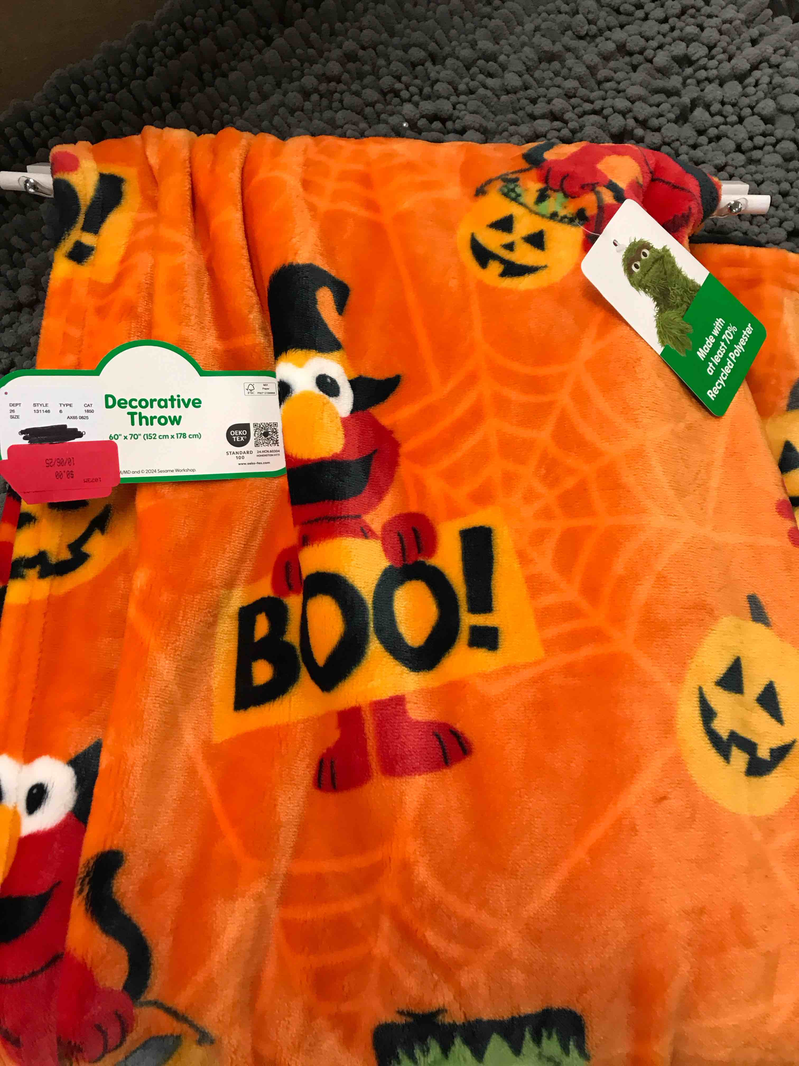 Sesame Street Plush Throw.    60x 70”