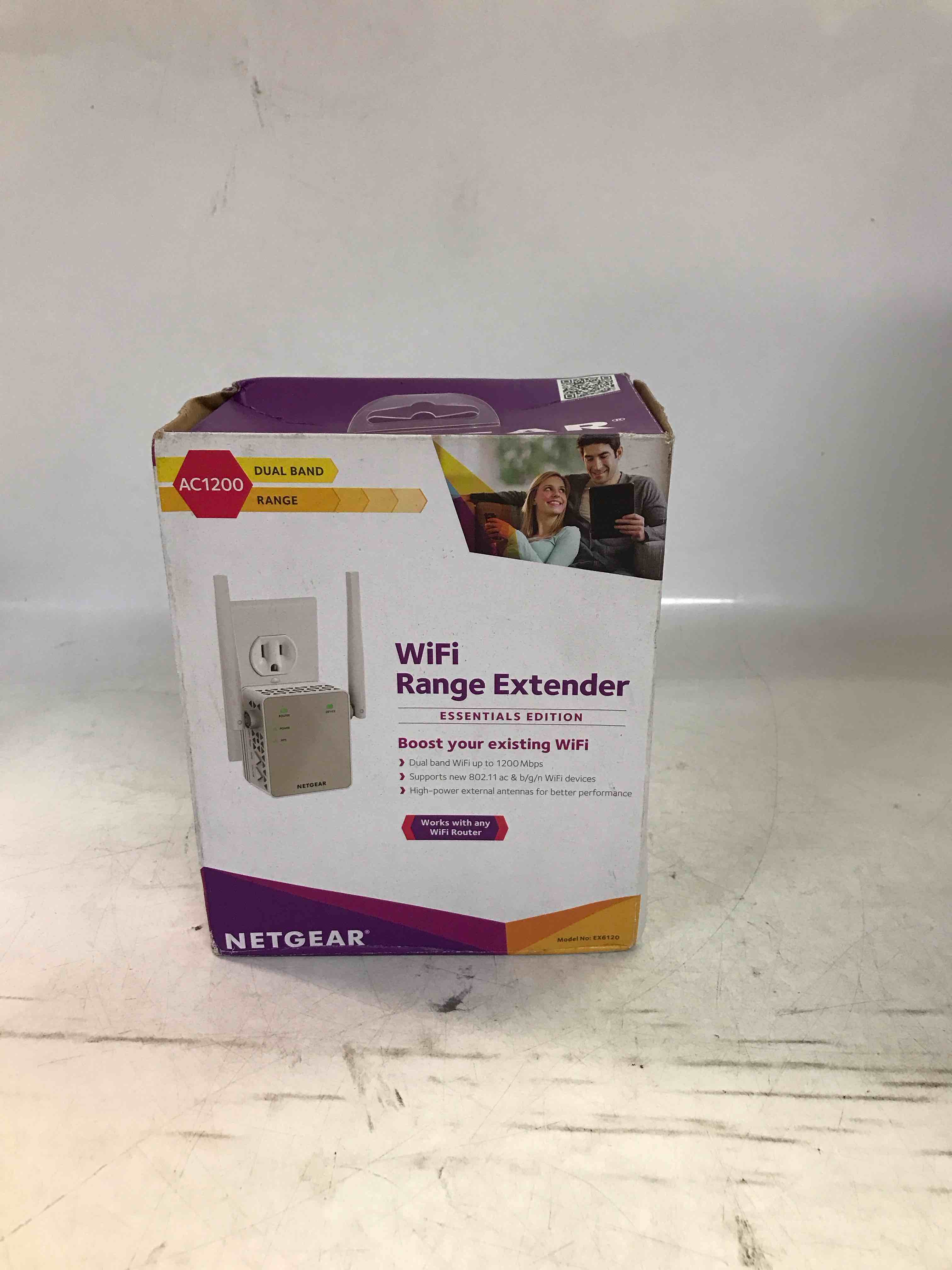 netgear wi-fi range extender ex6120 - coverage up to 1500 sq ft and 25 devices with ac1200 dual band wireless signal booster & repeater (up to 1200mbps speed), and compact wall plug design, white