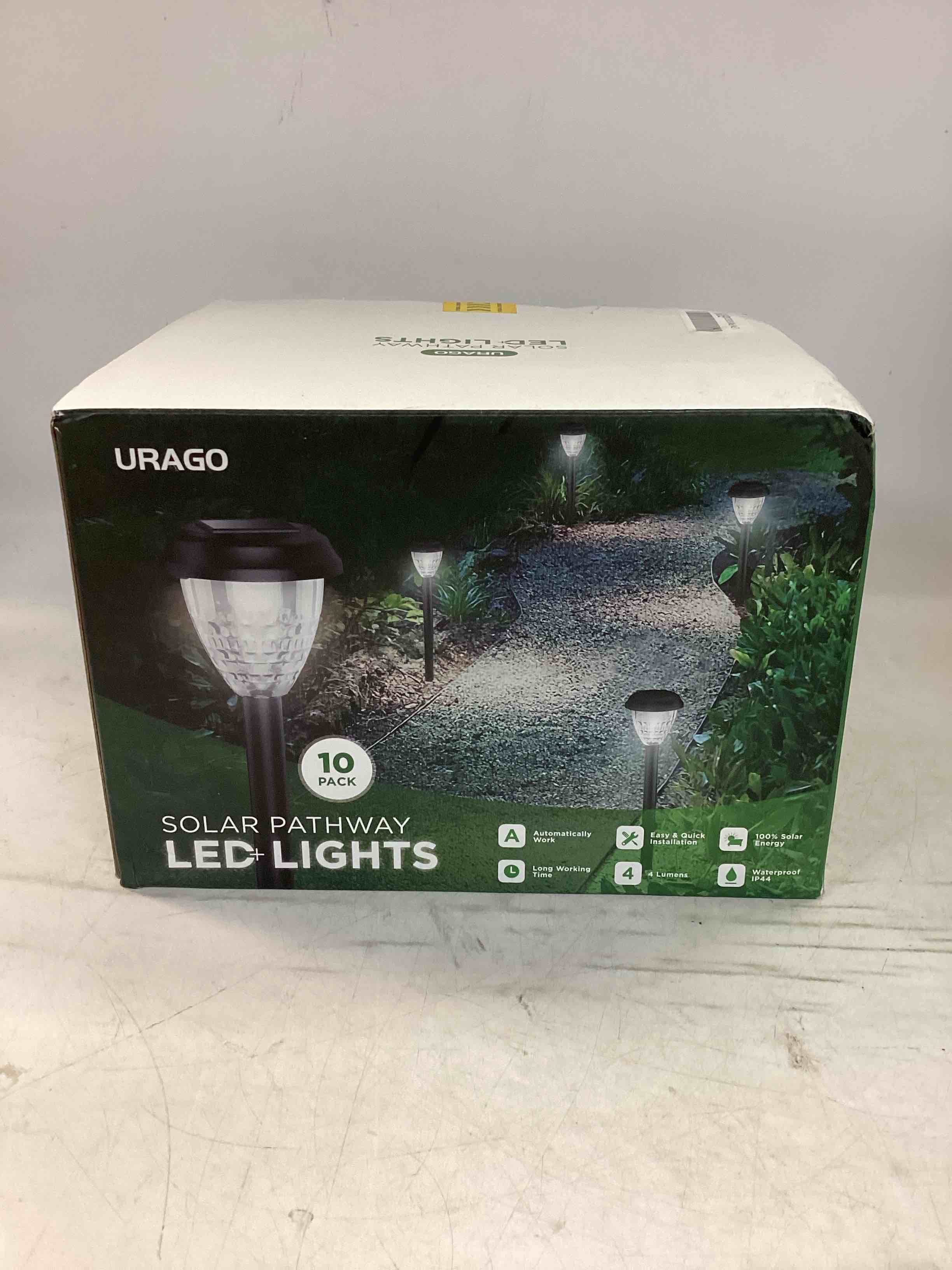 super bright solar lights, waterproof 10 pack, dusk to dawn up to 12 hrs solar powered outdoor pathway garden lights auto on/off, led landscape lighting decorative for walkway patio yard