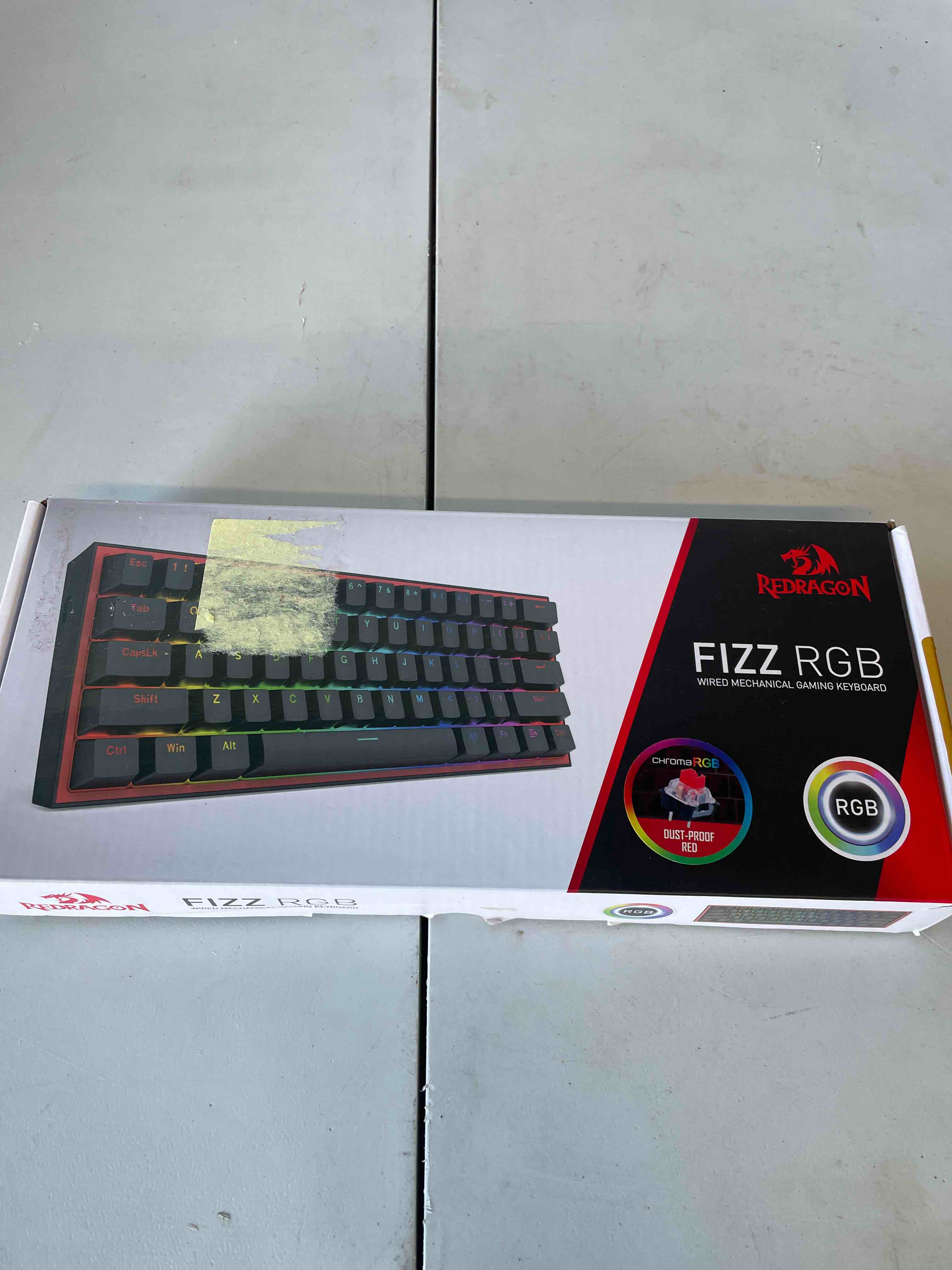 Condition photo showing Good Condition for redragon k617 fizz 60% wired rgb gaming keyboard, 61 keys hot-swap compact mechanical keyboard w/ 16.8m rgb backlight, red inner design, programmable linear red switch, pro software