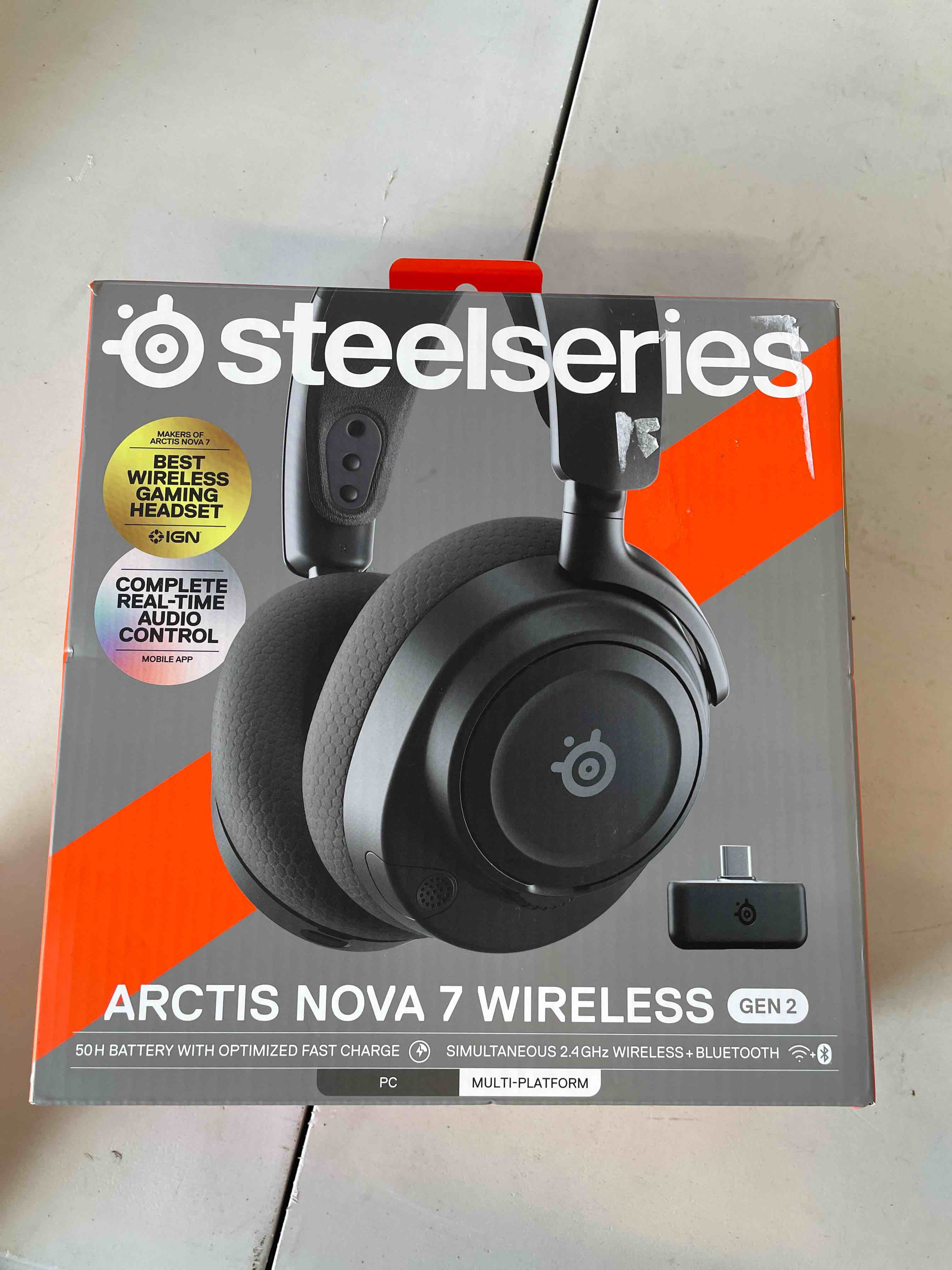 Condition photo showing As Is for steelseries arctis nova 7 wireless gen 2 multi-platform gaming headset — real-time app control — 50+ hr — mixable 2.4ghz/bluetooth — pc ps5 ps4 switch 1/2 mobile — black