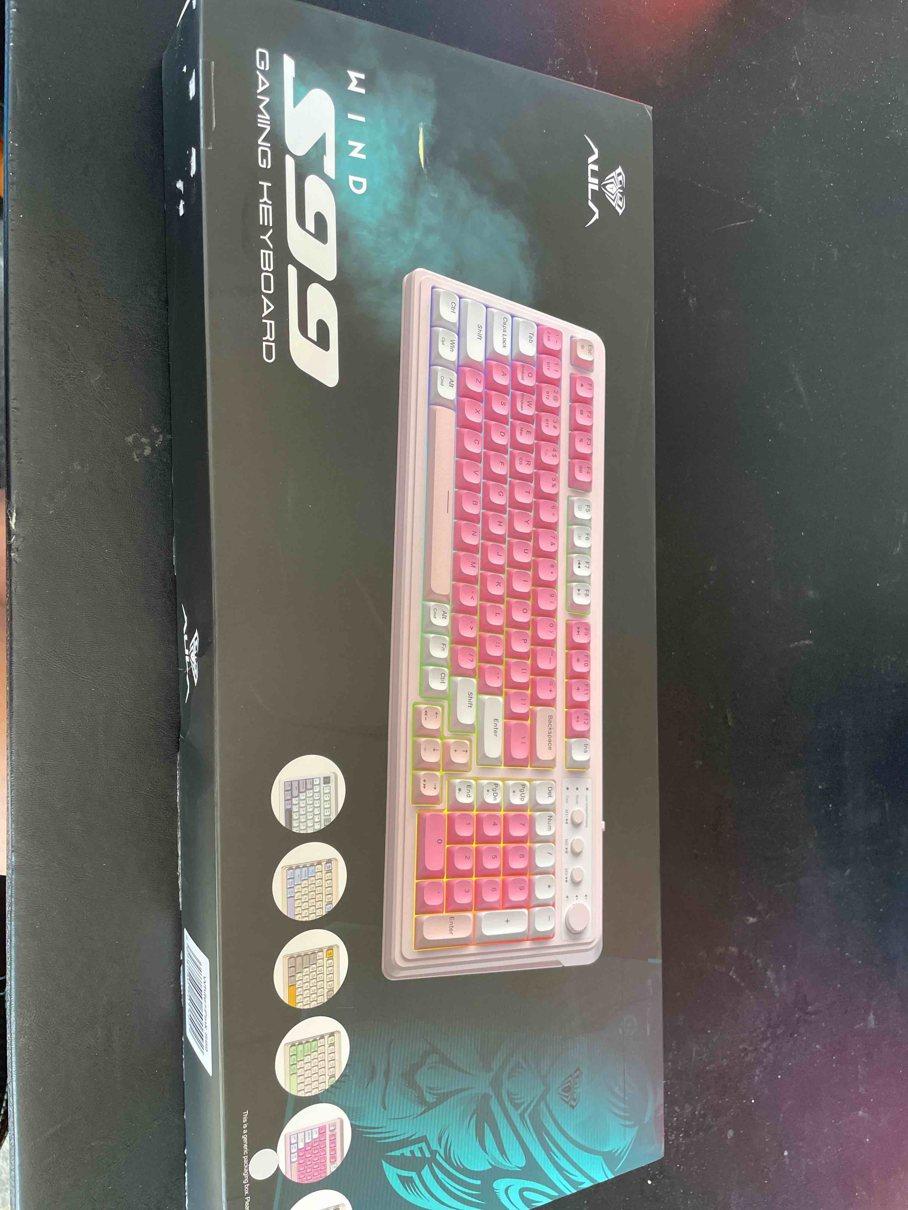 Condition photo showing Good Condition for aula 99 key keyboard, wireless gaming keyboard bluetooth computer keyboards creamy cute with number pad rgb backlit tri-mode bt/2.4ghz/usb-c - pink
