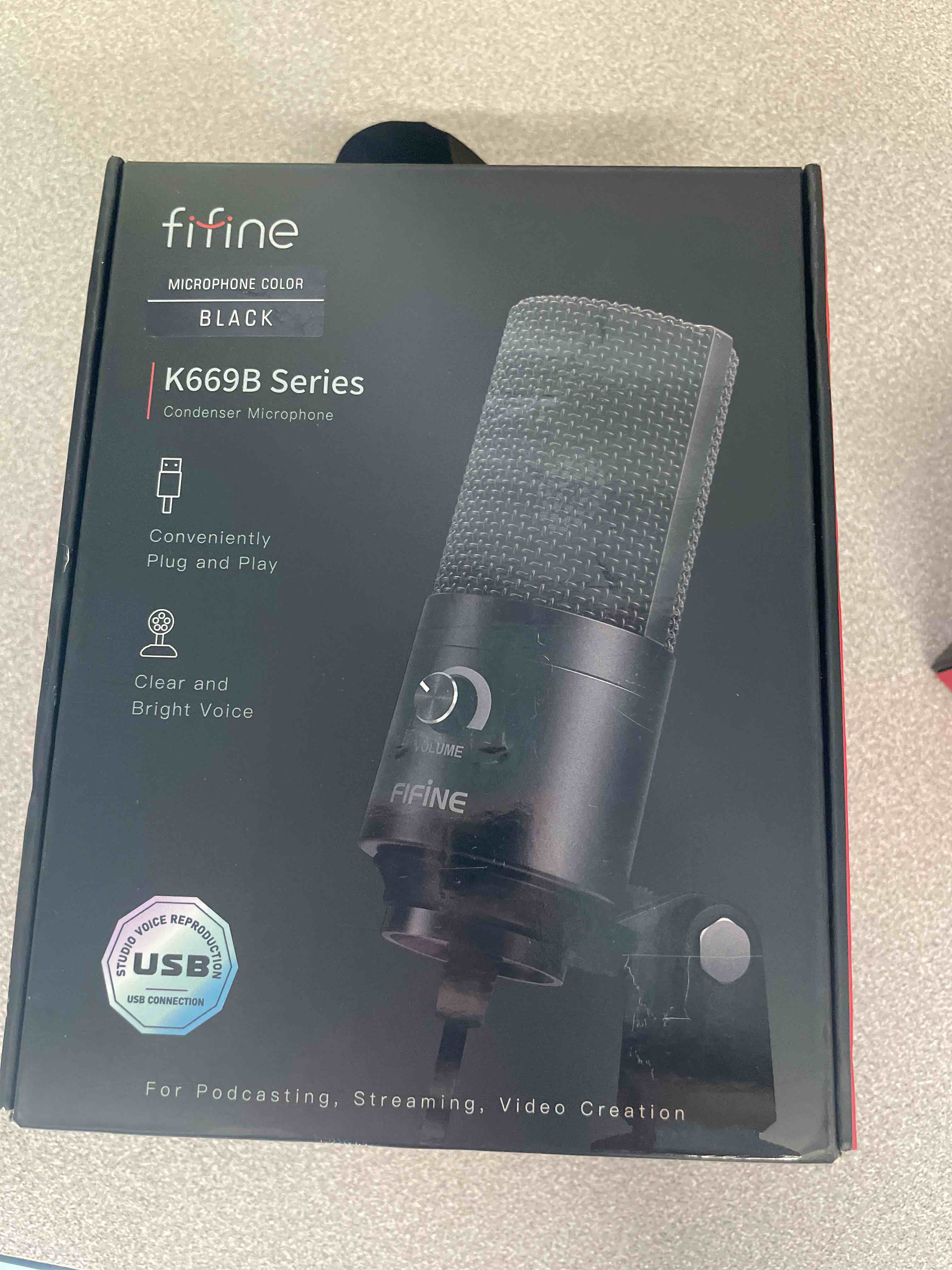 Condition photo showing Good Condition for fifine usb microphone, metal condenser recording microphone for laptop mac or windows cardioid studio recording vocals, voice overs,streaming broadcast and youtube videos-k669b