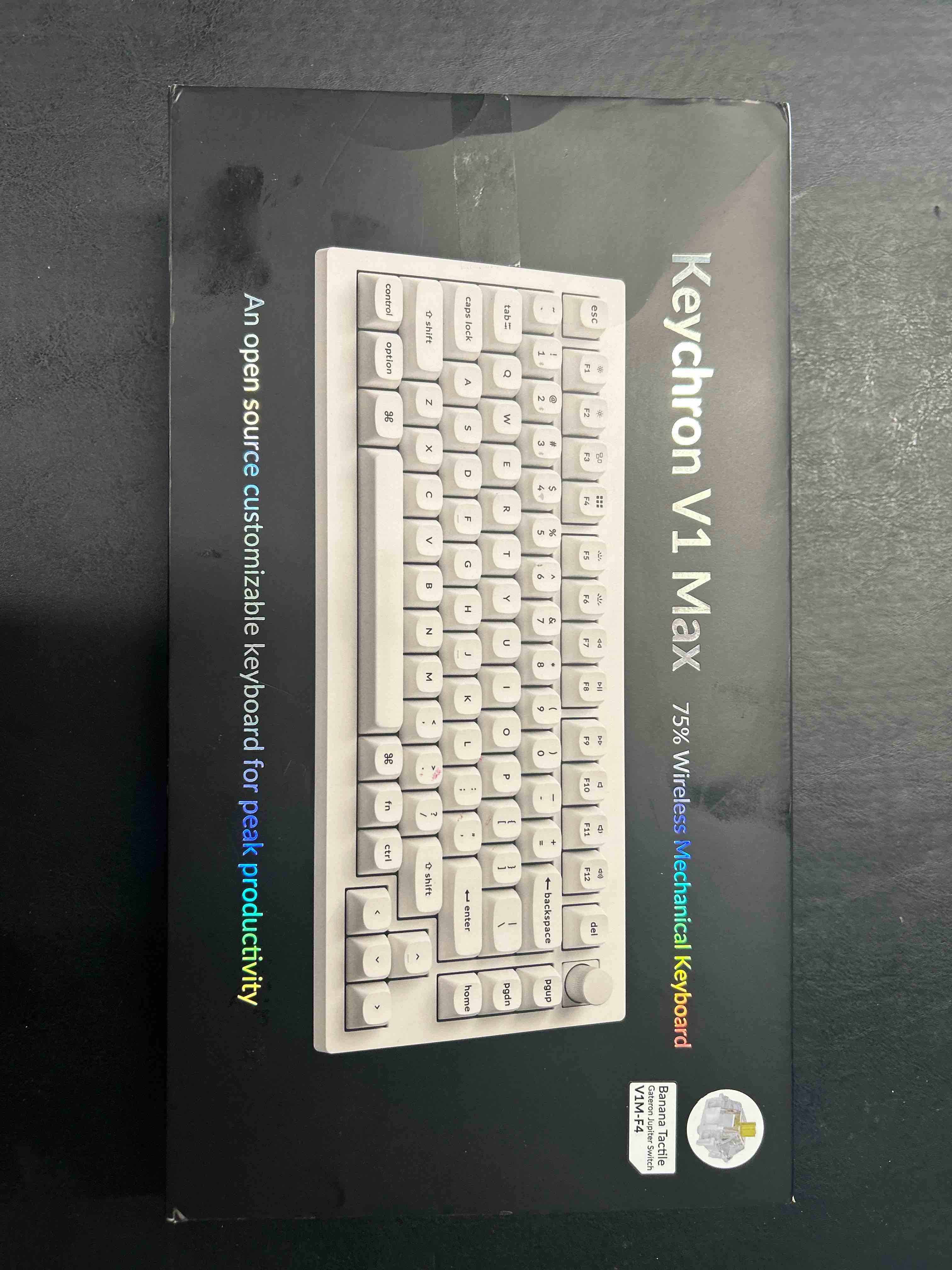 Condition photo showing Good Condition for keychron v1 max 75% rgb custom mechanical keyboard, 2.4ghz/bluetooth 5.1/wired qmk/via programmable macro, hot-swappable gateron jupiter brown switch gasket mount for mac windows linux