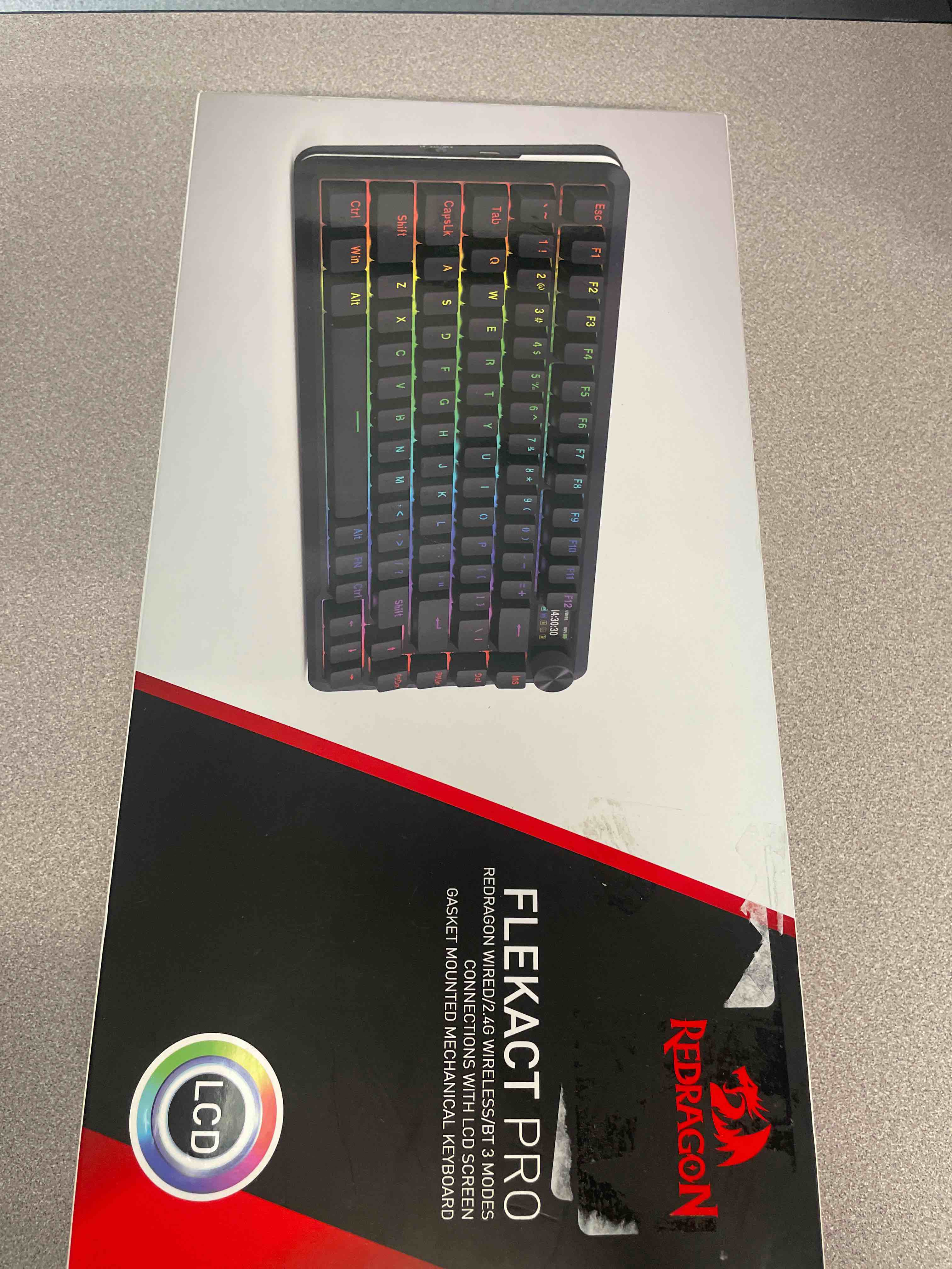 Condition photo showing As Is for redragon - k708-rgb-pro wireless mechanical gaming keyboard, rgb backlit 81 keys oled smart display & knob, hot-swap switch - black