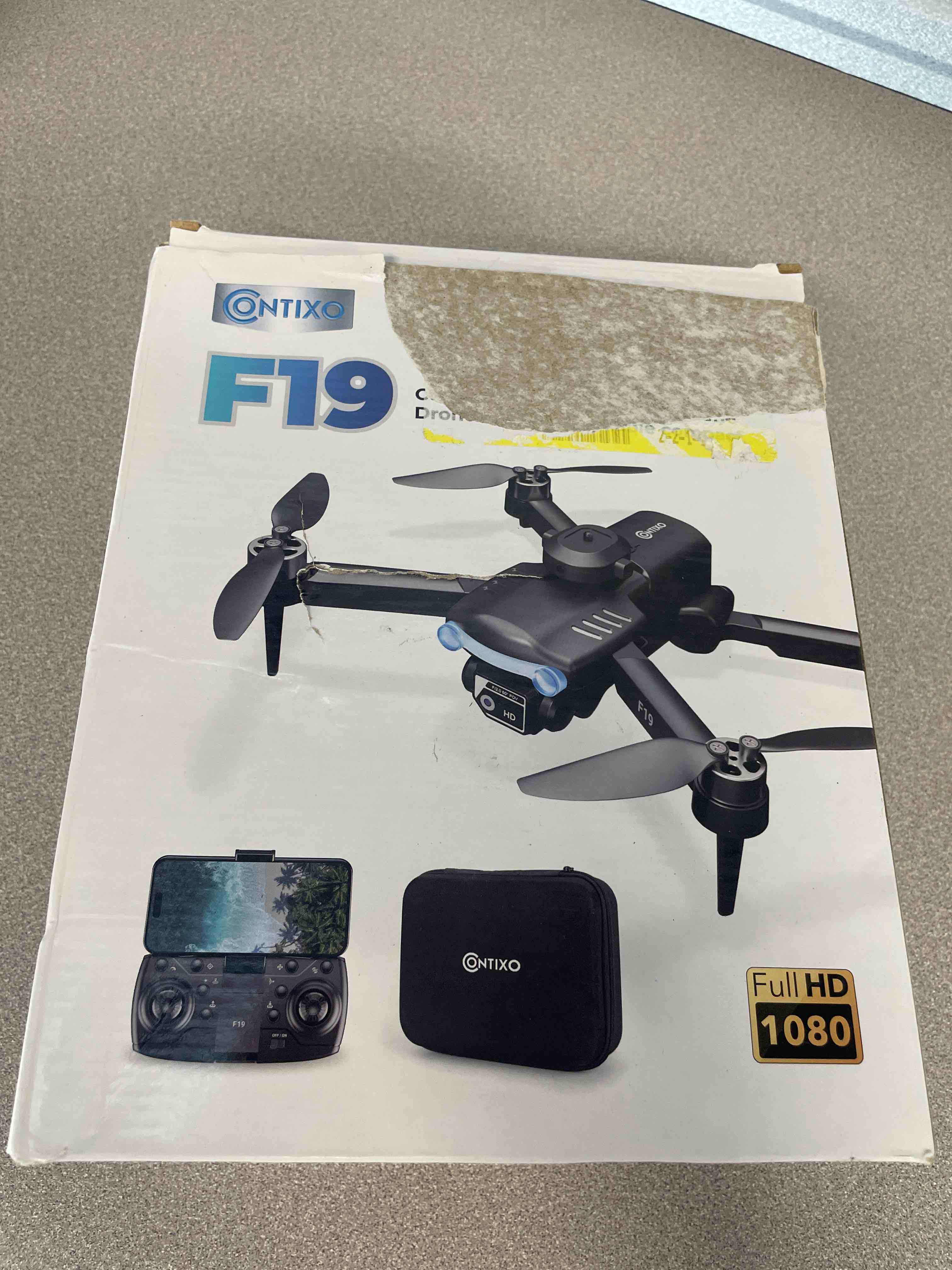 Condition photo showing Good Condition for drone with camera for adults kids, contixo f19 wifi 1080p hd camera fpv rc quadcopter for beginner, with four way obstacle avoidance, follow me, waypoint fly, altitude hold, headless mode, 3d flip