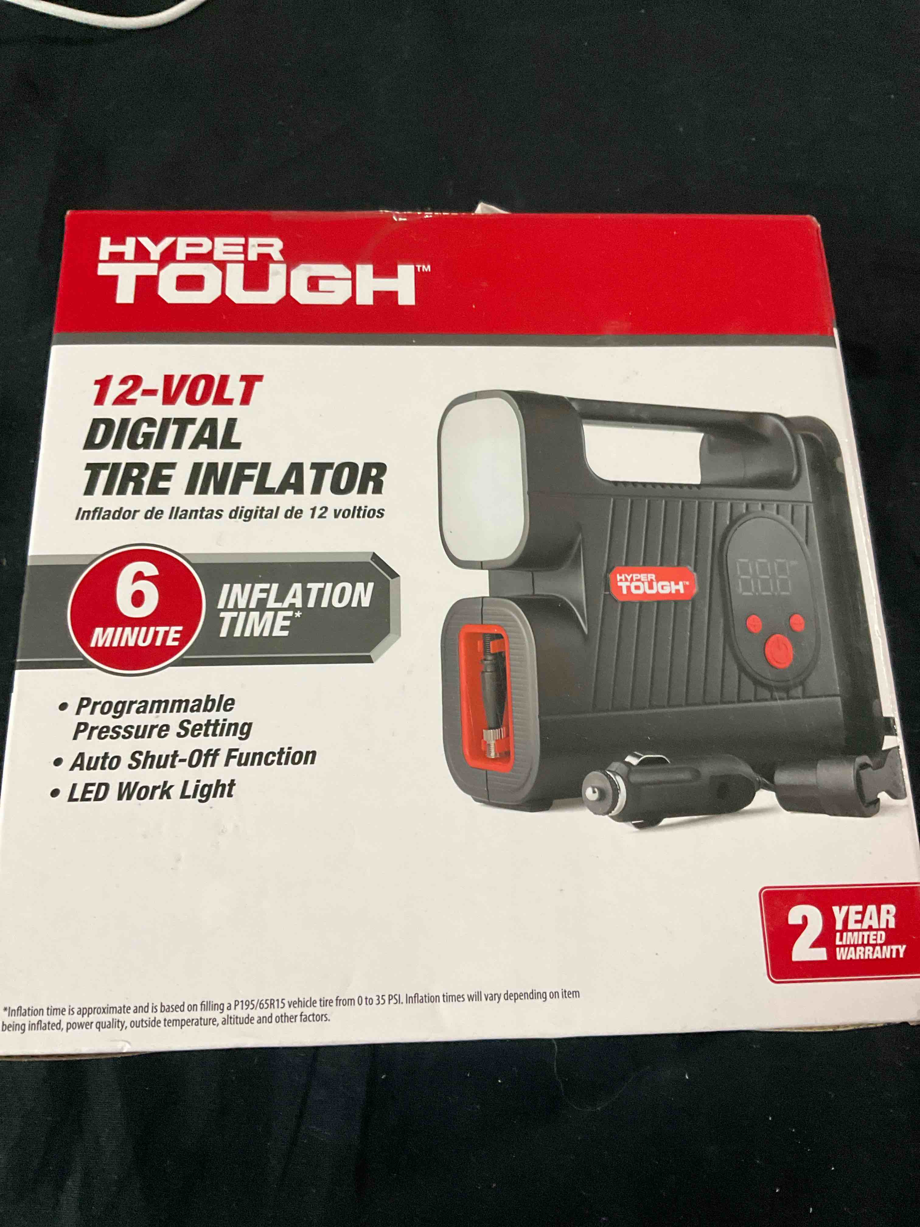 Hyper tough DC 12v digital car tire inflater 