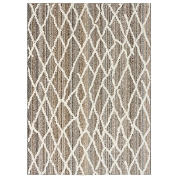 Mainstays Diamond Stripe Earth Tone/White Indoor Area Rug, 5' x 7'