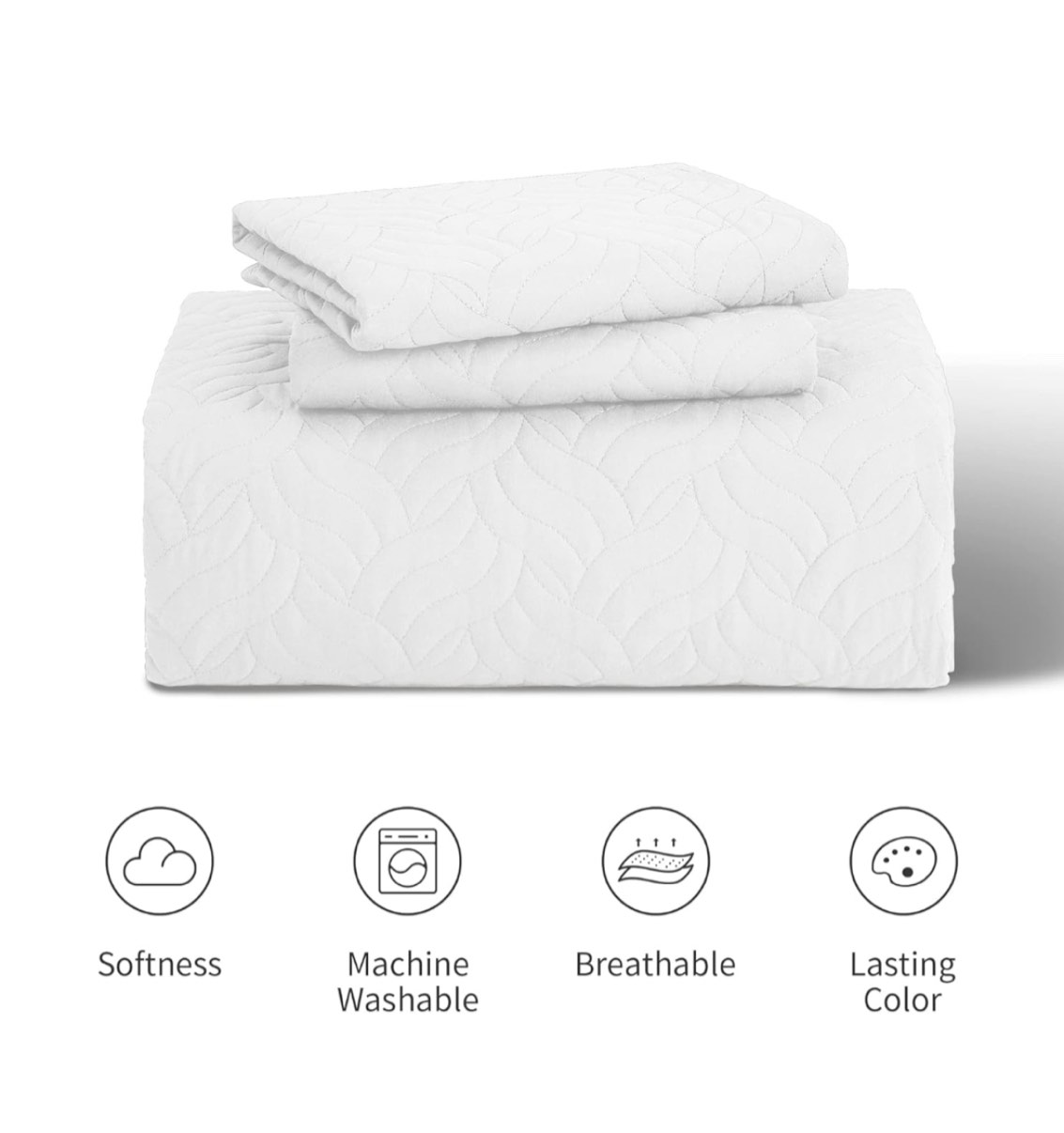 Love's cabin King Size Quilt Set White Bedspreads - Soft Bed Summer Quilt Lightweight Microfiber - Modern Style Coin Pattern Coverlet for All Season - 3 Piece (1 Quilt, 2 Pillow Shams)