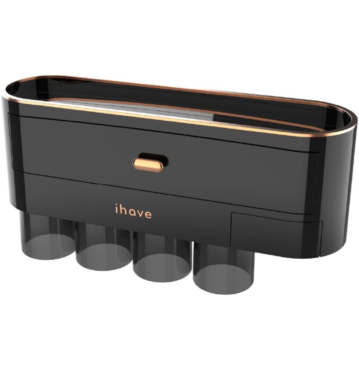 iHave Toothbrush Holders for Bathrooms - 4 Cups Toothbrush Holder Wall Mounted - Makeup Bathroom Tray, Cosmetic Drawer - Bathroom Organizers and Storage