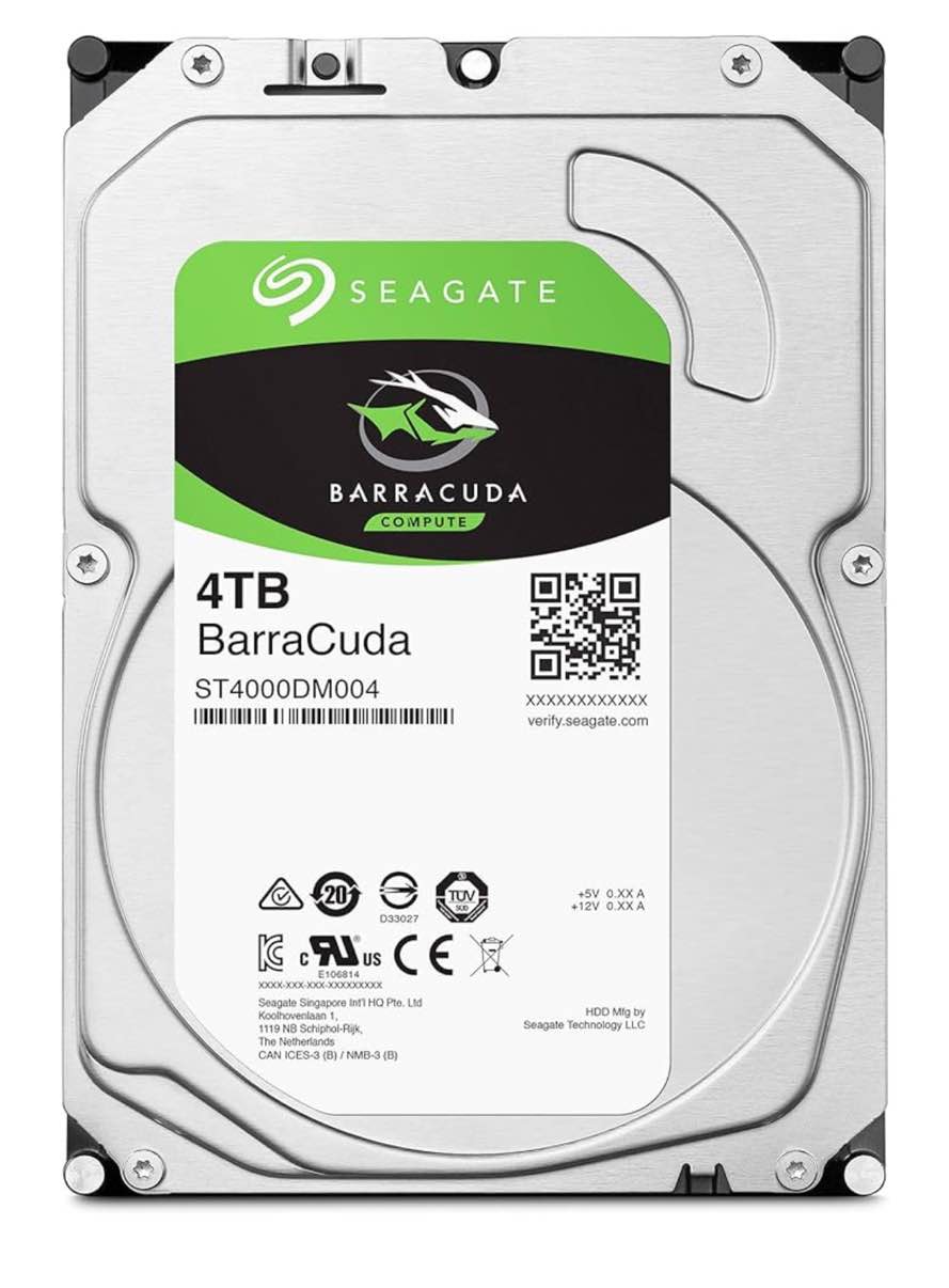 Seagate BarraCuda 4TB Internal Hard Drive HDD – 3.5 Inch Sata 6 Gb/s 5400 RPM 256MB Cache For Computer Desktop PC – Frustration Free Packaging ST4000DMZ04/DM004