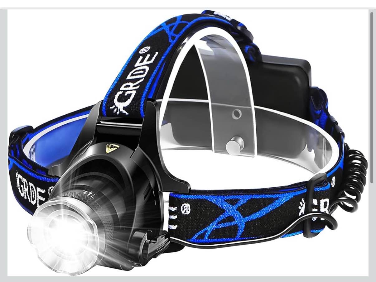 Headlamp, Upgrade 8000 High Lumens Ultra Bright Headlamp, 3 Modes Micro-USB Rechargeable LED Work Headlight Waterproof Flashlights Headlamps for Adults Running Camping Fishing Hiking Biking