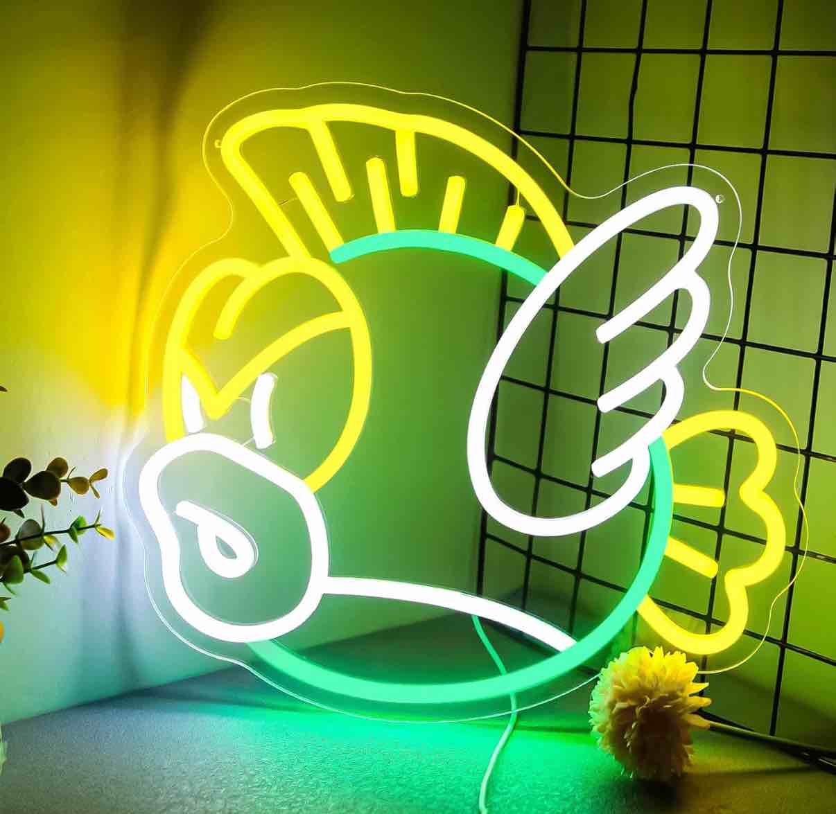 Fish Neon Sign Led Light Up Sign For Gamer Bedroom Decor Hanging Wall Art Decor Teen Kid Birthday Gift Living Room Boys