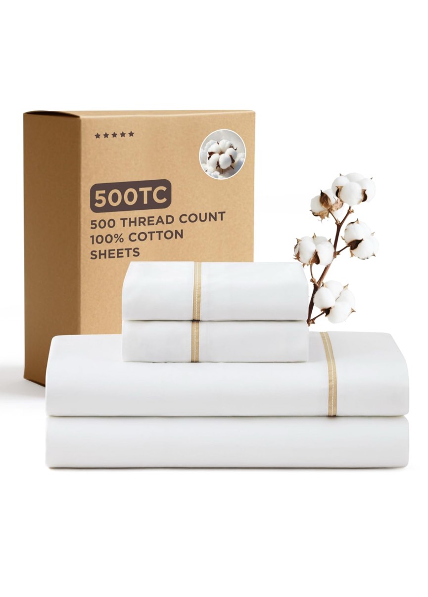 Furry Siesta Pet Friendly 500 Thread Count Cotton Rich Tri-Blend Sheet Set, Gray, King, 4 Piece Set