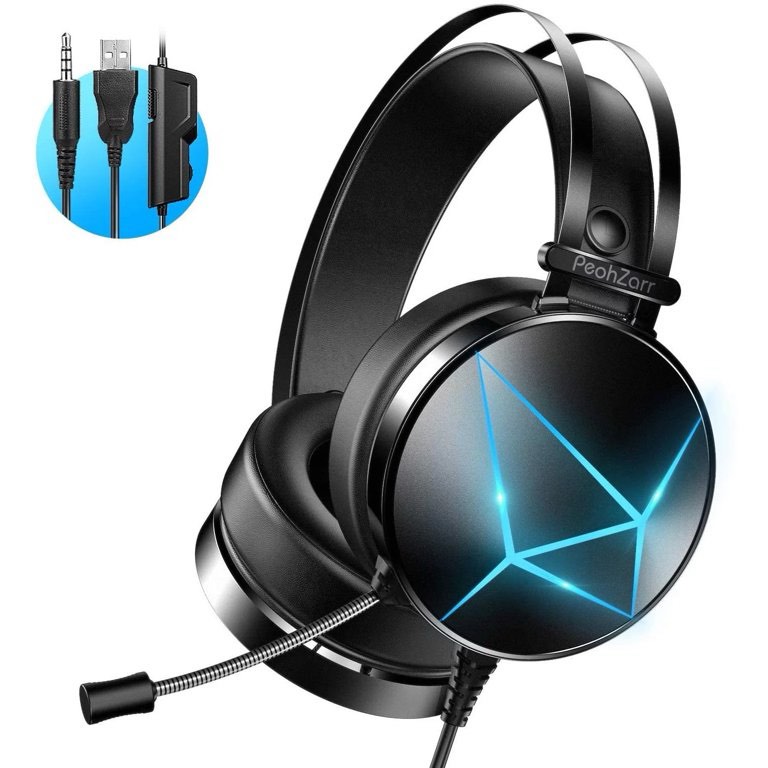 peohzarr wired gaming headset noise canceling microphone 7.1 surround sound