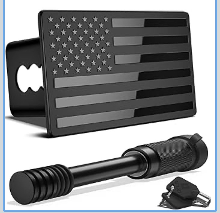 2.5 inch american flag trailer hitch cover plug with 5/8-inch pin diameter trailer hitch lock,2 1/2 