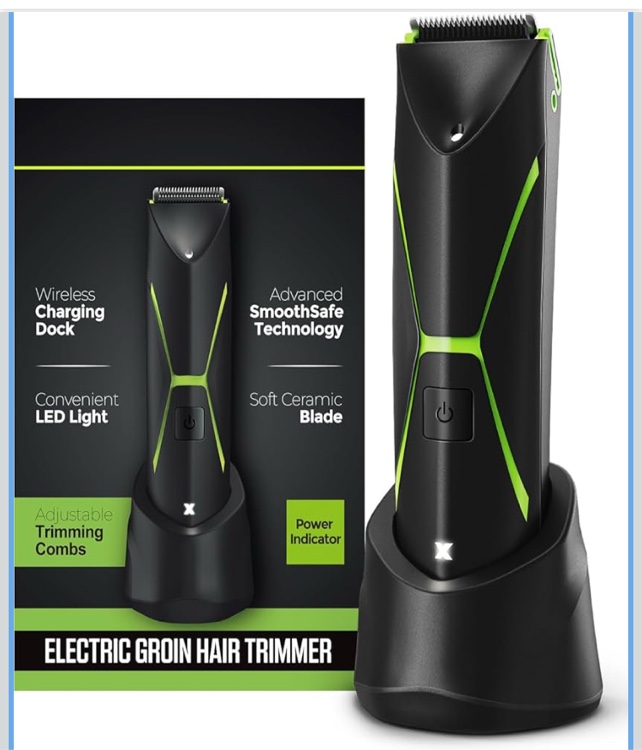 electric body hair trimmer for men: manscape ball trimmer waterproof pubic hair groomer cordless rechargeable groin shaver replaceable blade wet/dry hygiene razor portable body grooming travel