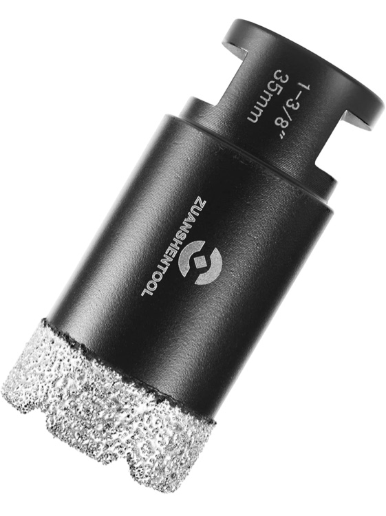 Diamond Core Drill Bits 1-3/8 Inch (35mm) Tile Hole Saws with 5/8-11 Thread Dry or Wet Drilling for Porcelain Ceramic Tile Granite Concrete Marble Stone Brick Vacuum Brazed Hole Saw 