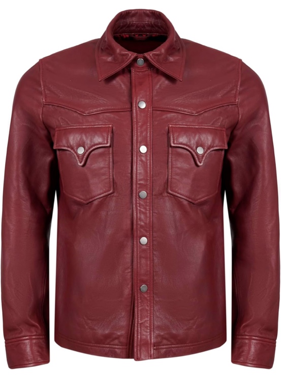 Rauly Leather Jacket ADM-05-Burgundy Medium